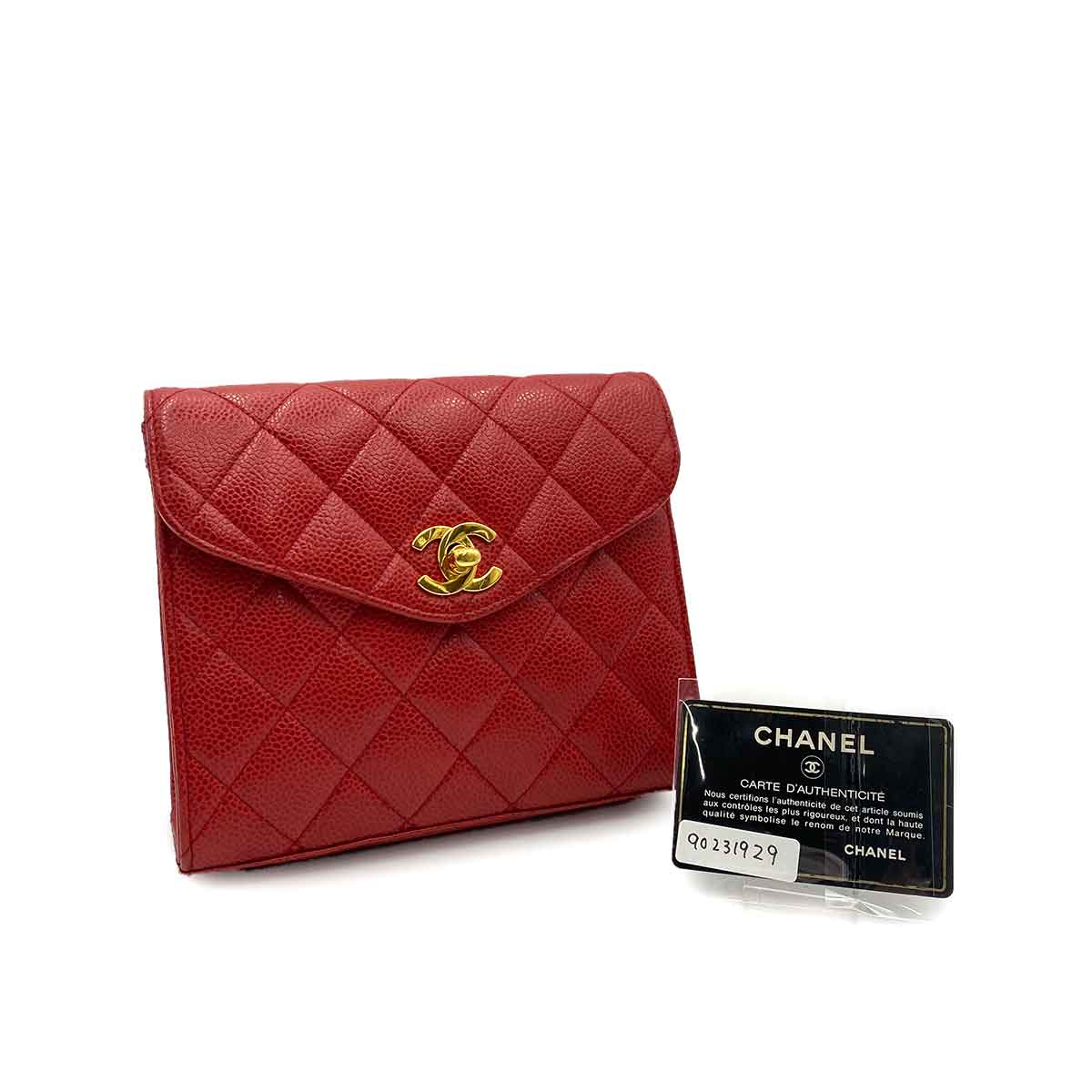 VINTAGE LOVER PURPOSE CHANEL VINTAGE SHOULDER BAG RED CAVIAR SKIN 90231929