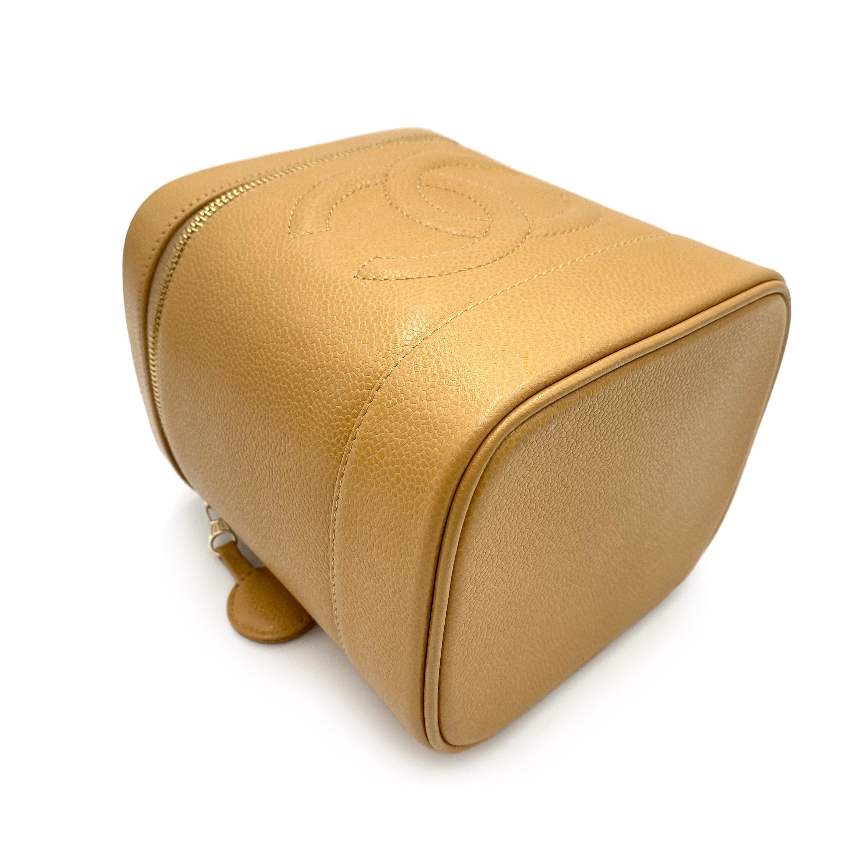 VINTAGE LOVER PURPOSE CHANEL VINTAGE VANITY HAND BAG BEIGE CAVIAR SKIN 90237373