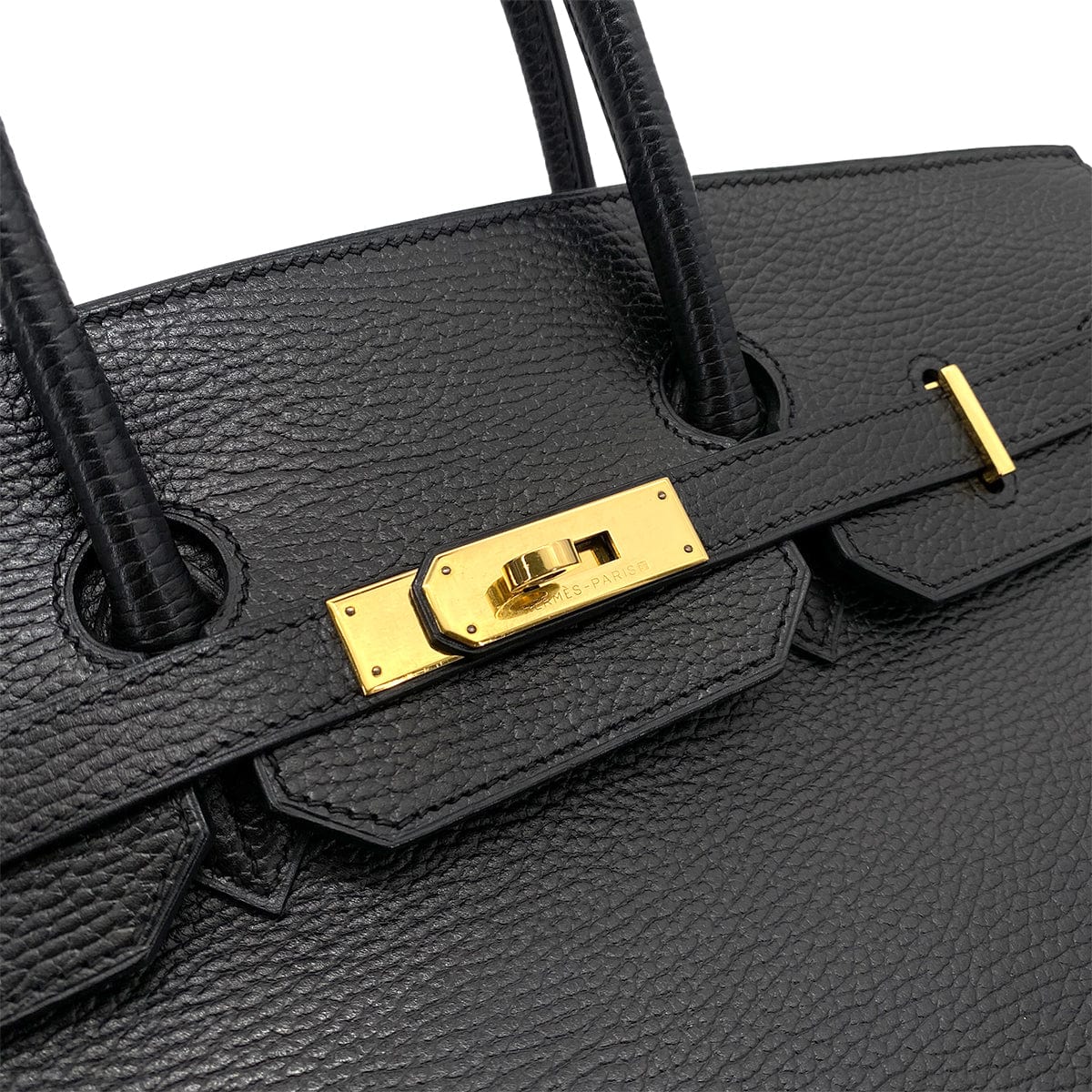 VINTAGE LOVER PURPOSE HERMES BIRKIN 35 BLACK ARDENNES HAND BAG □D GHW 90255343