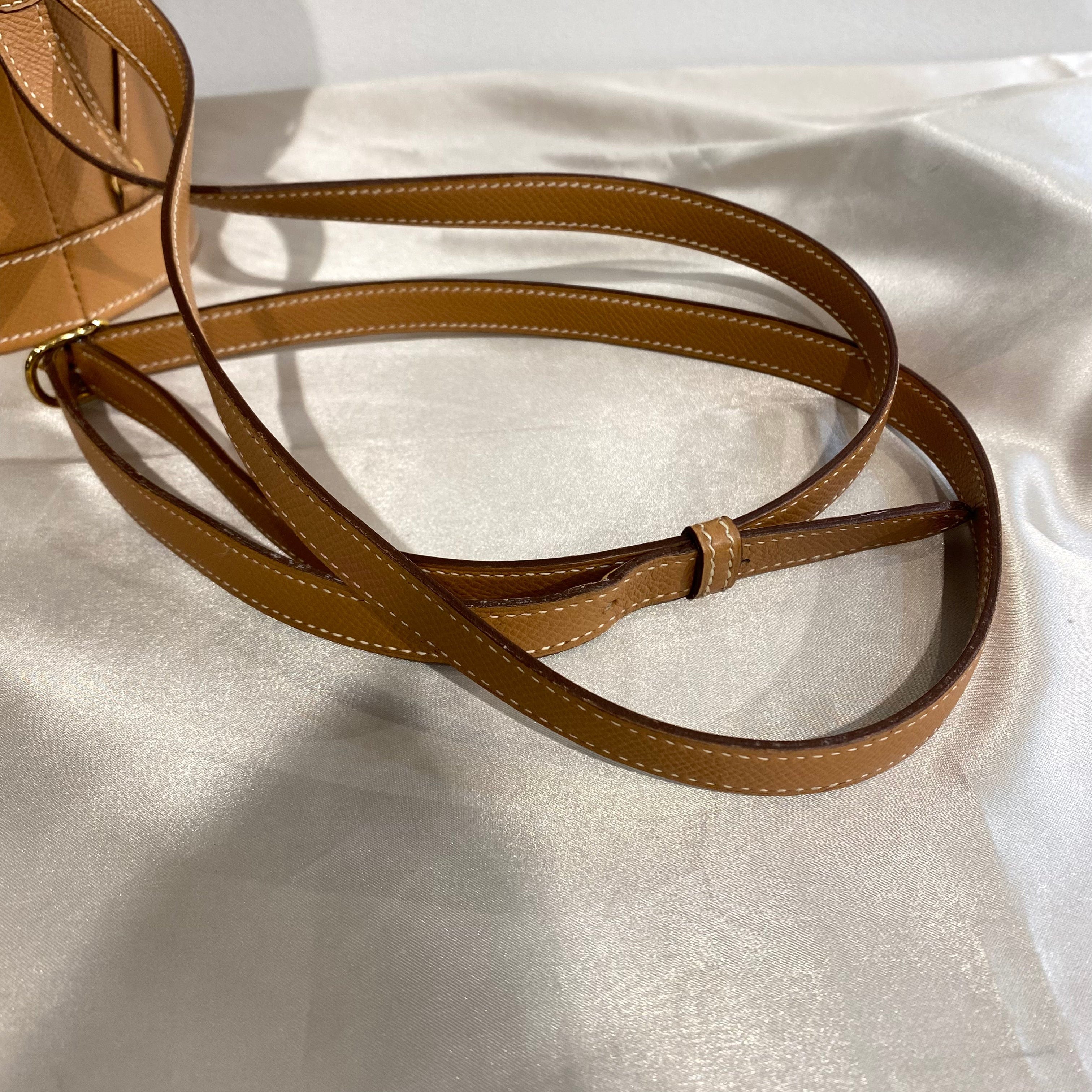 VINTAGE LOVER PURPOSE HERMES TAMBLE GOLD COUCHEVEL SHOULDER BAG 〇S 90208964