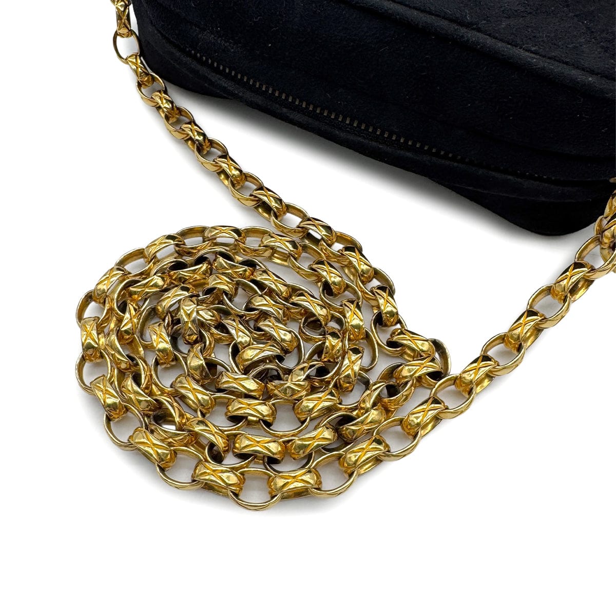 VINTAGE LOVER PURPOSE VINTAGE CHANEL MATELASSE FRINGE BIJOU CHAIN SHOULDER BAG BLACK SUEDE GOLD HARDWARE 90329207