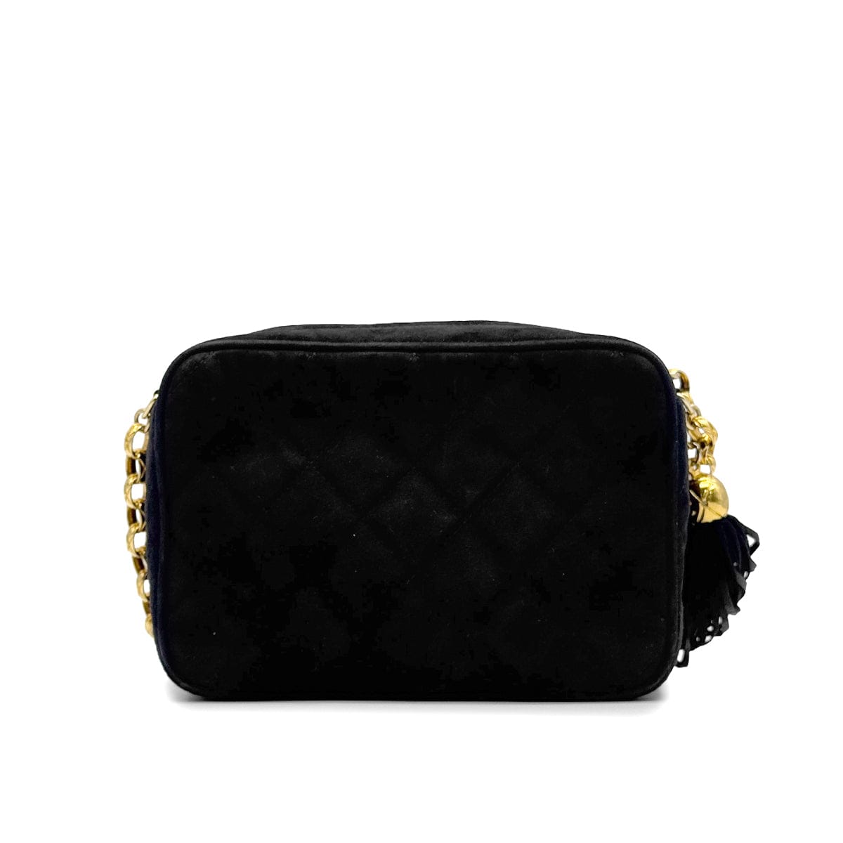 VINTAGE LOVER PURPOSE VINTAGE CHANEL MATELASSE FRINGE BIJOU CHAIN SHOULDER BAG BLACK SUEDE GOLD HARDWARE 90329207