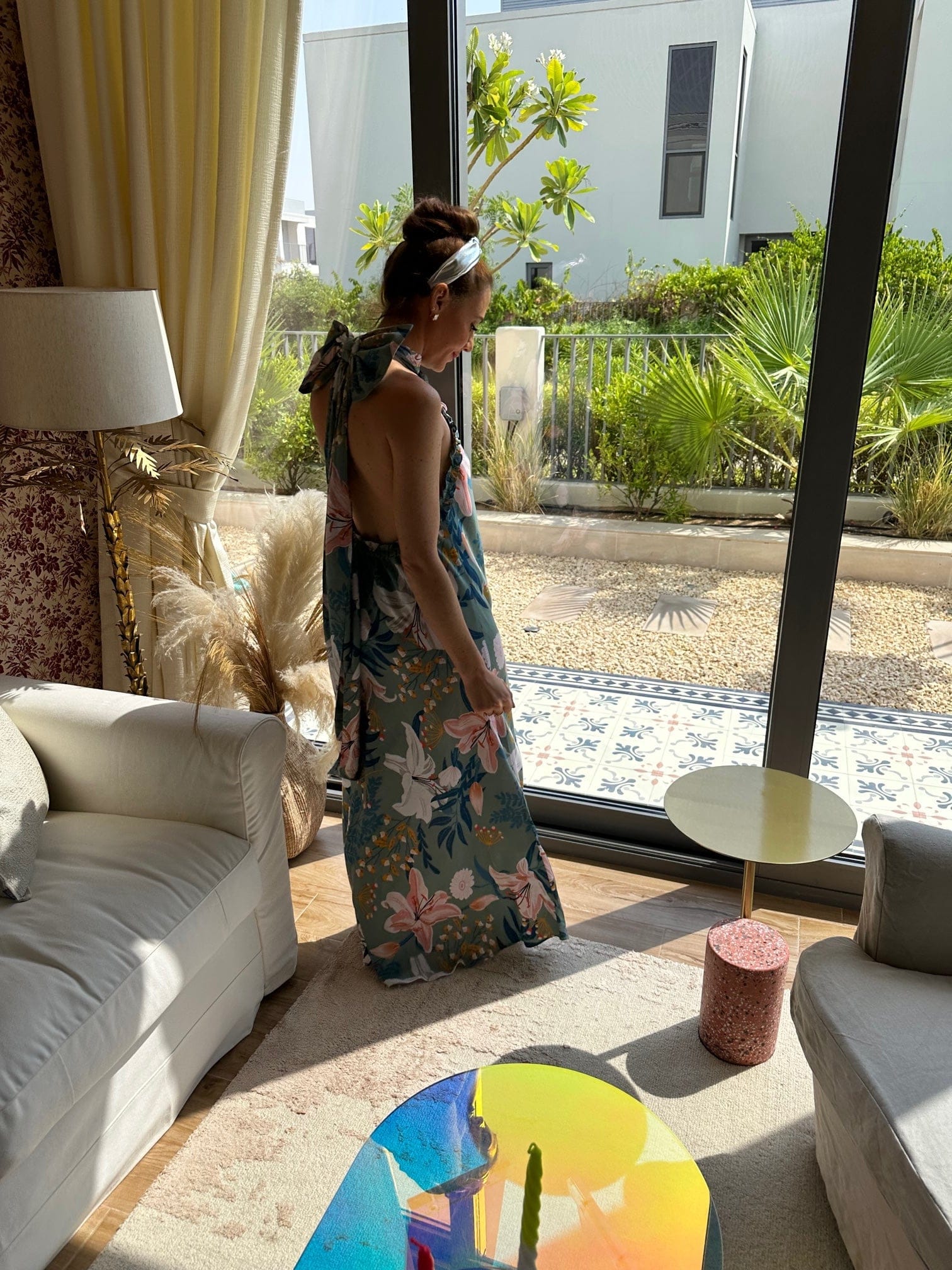 White Hello Haifa Printed Floral Dress | فستان نسائي Haifa