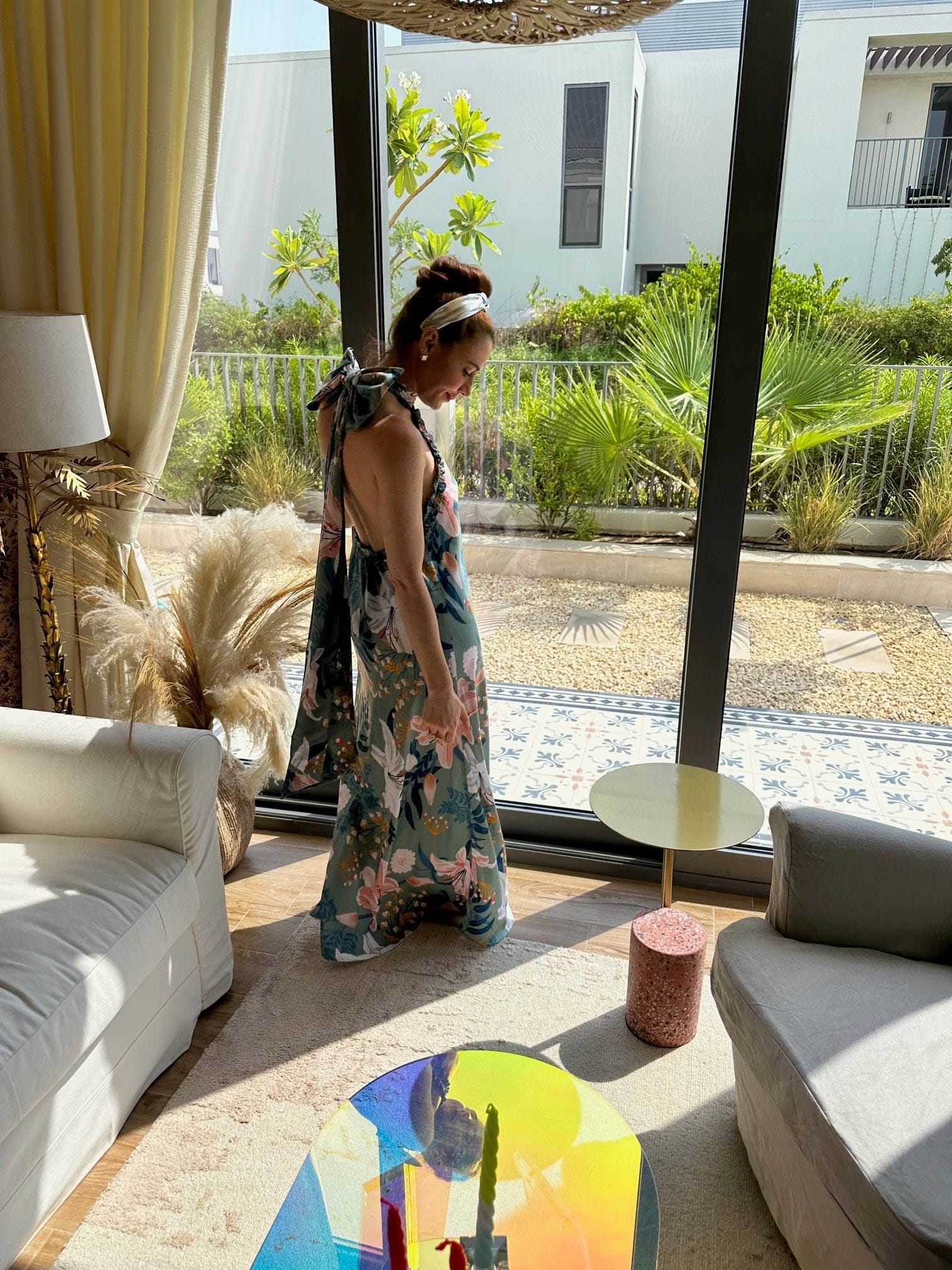 White Hello Haifa Printed Floral Dress | فستان نسائي Haifa
