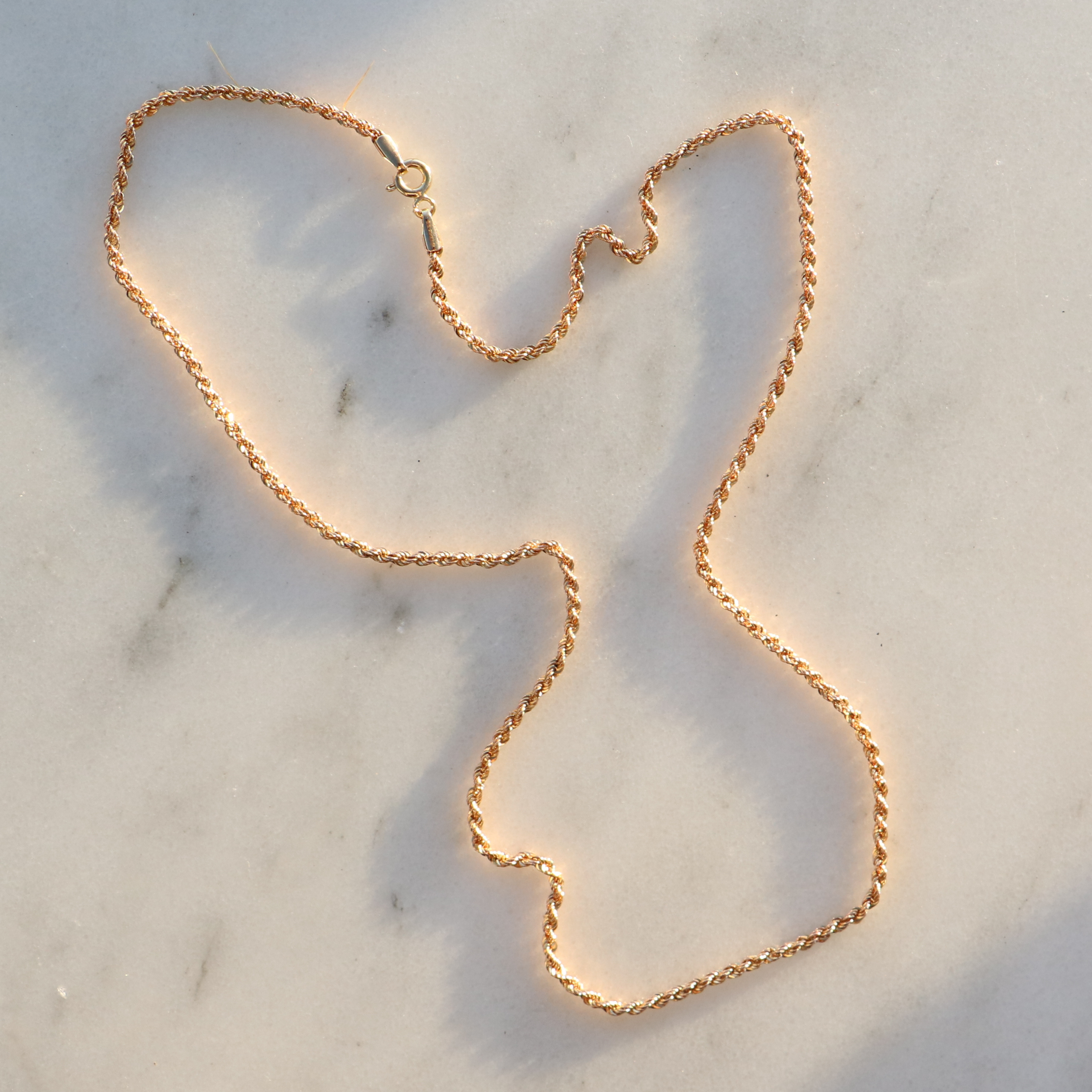 Willow Fine Jewellery 9ct Gold Vintage Rope Chain 18”