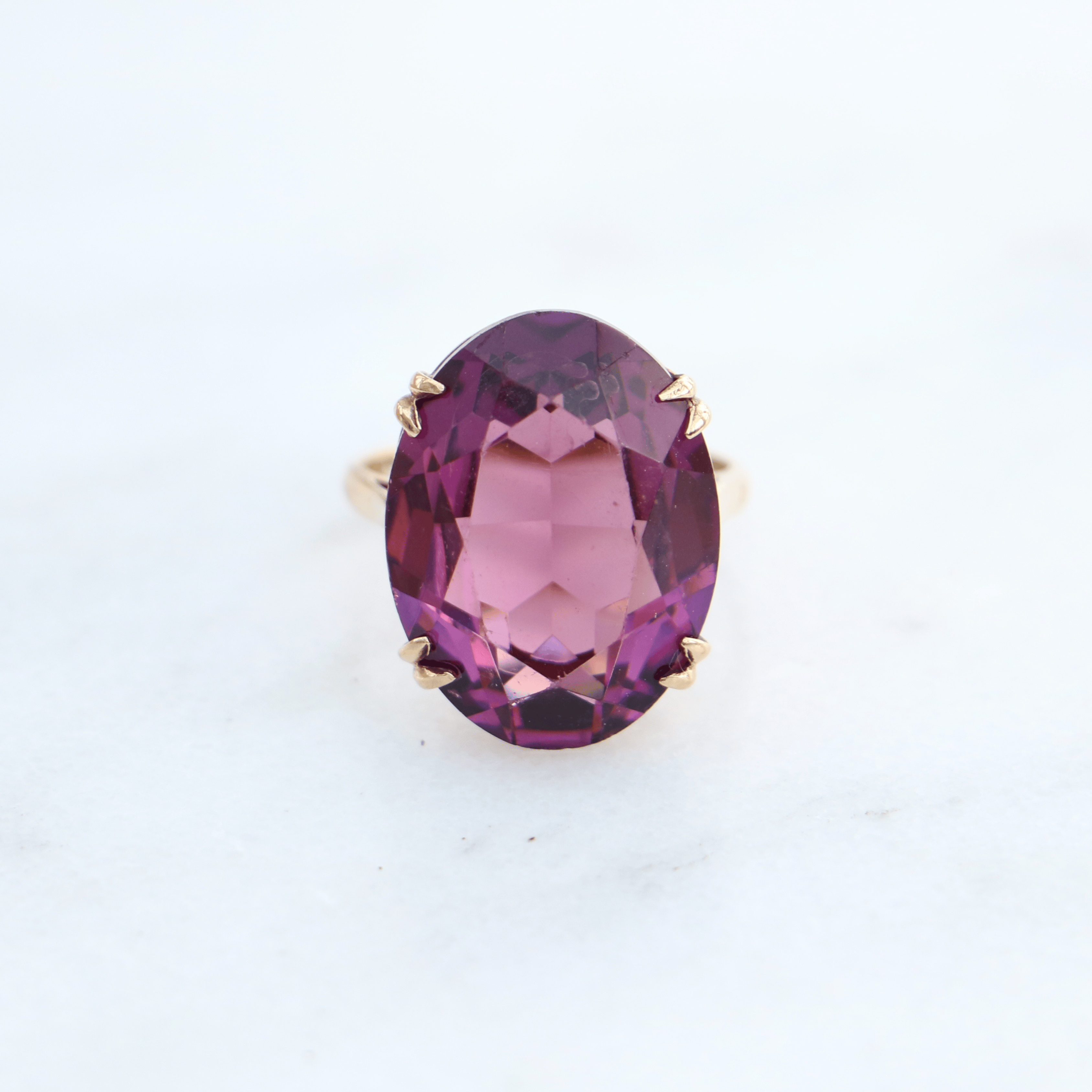Willow Fine Jewellery 9ct Gold Vintage Oval Cut Amethyst Ring