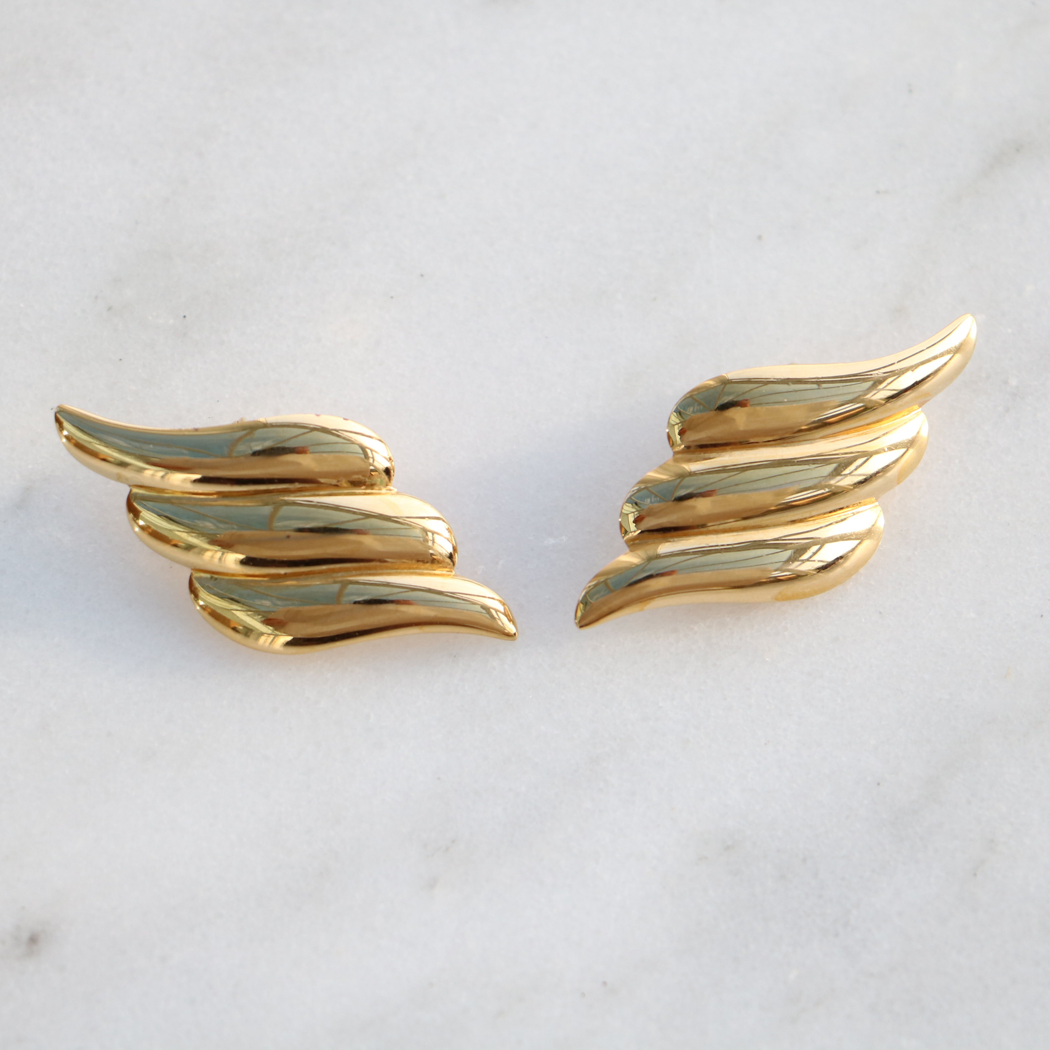 WillowFineJewellery Vintage Gold Wing Earrings