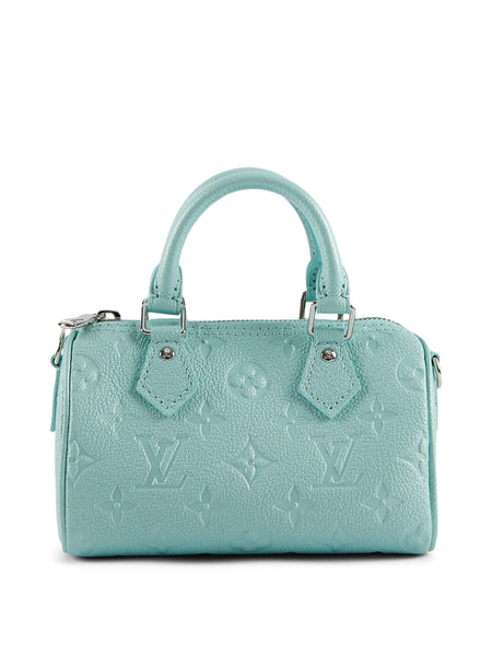 Louis Vuitton Nano Speedy Pearly Lagoon Turquoise in Monogram Empreinte  Embossed Supple Grained Cowhide Leather with Silver-tone - US