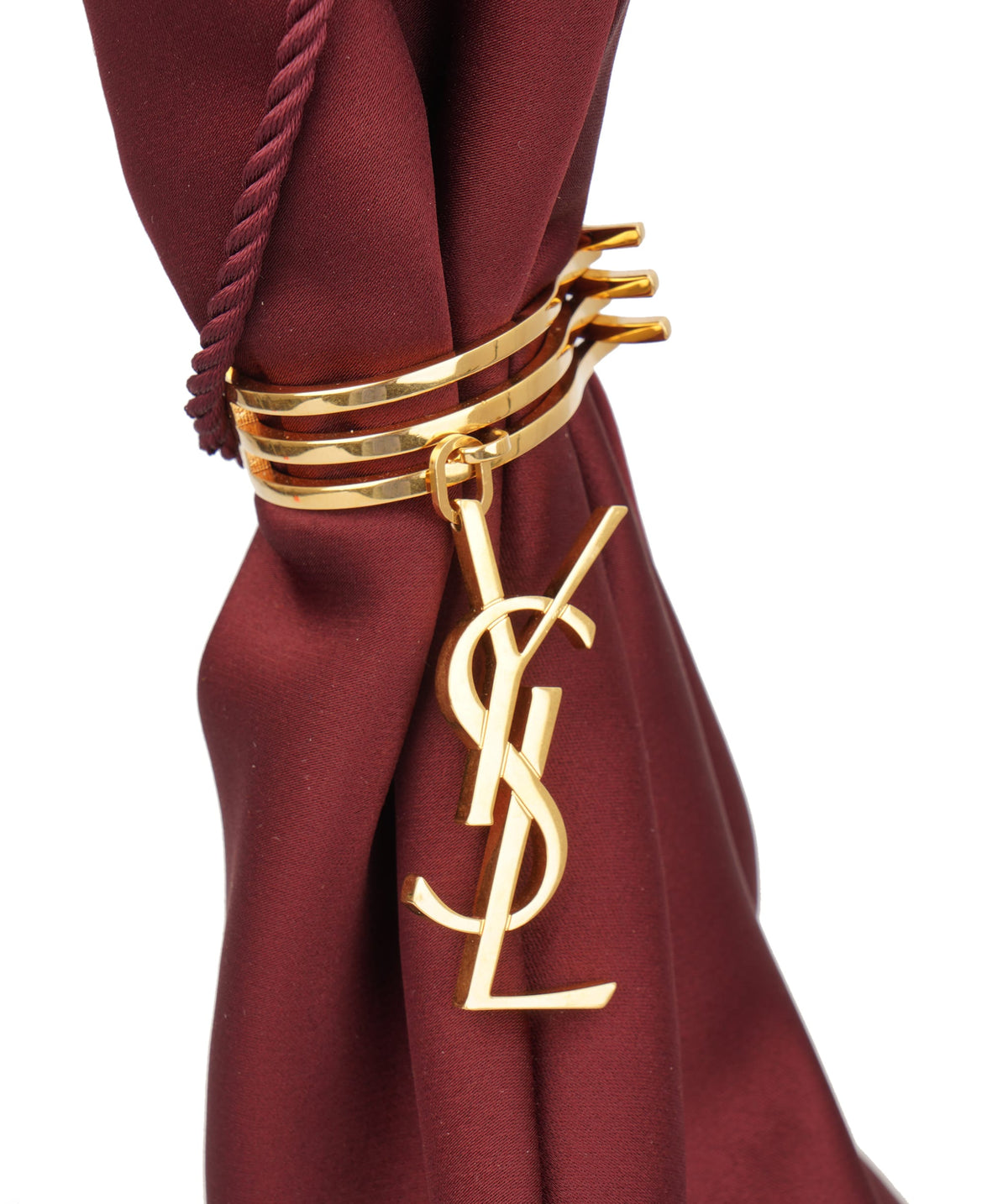YSL Saint Laurent Satin Evening Clutch Bag with Gold-Tone Hardware ANL0123