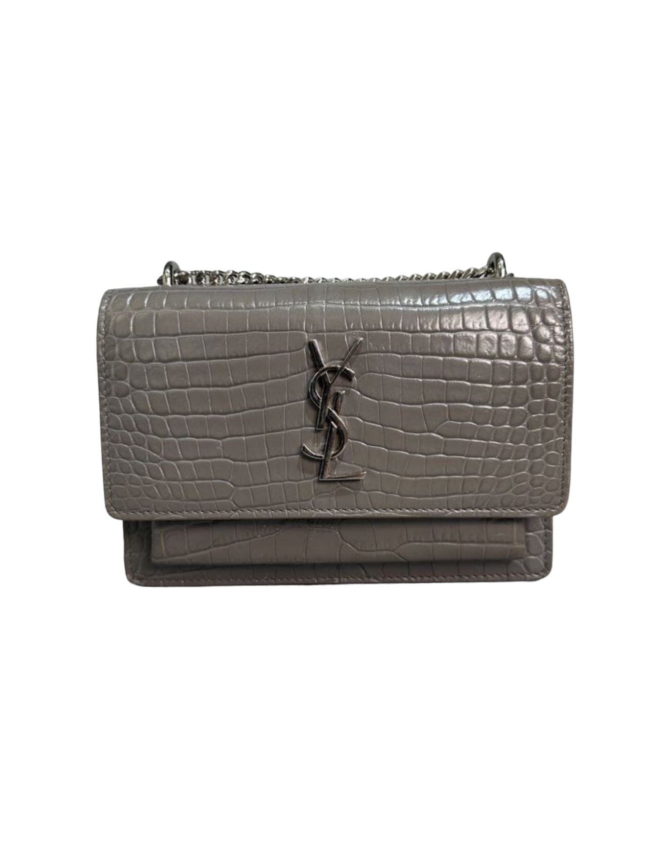 YSL YSL Sunset Mini Grey Calfskin Bag