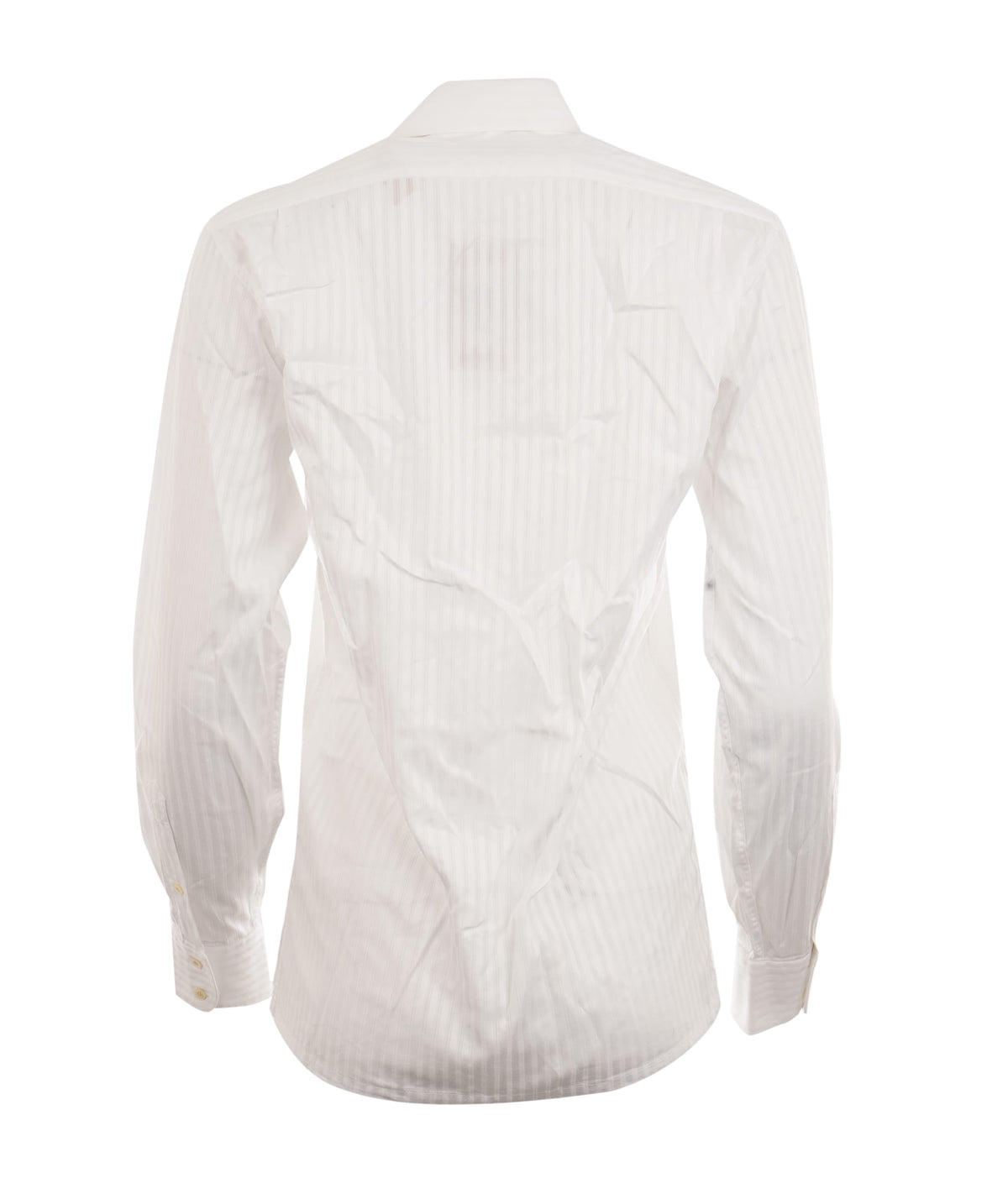 YSL Saint Laurent Medium Vintage Striped White Shirt With YSL Logo On The Pocket APL0021