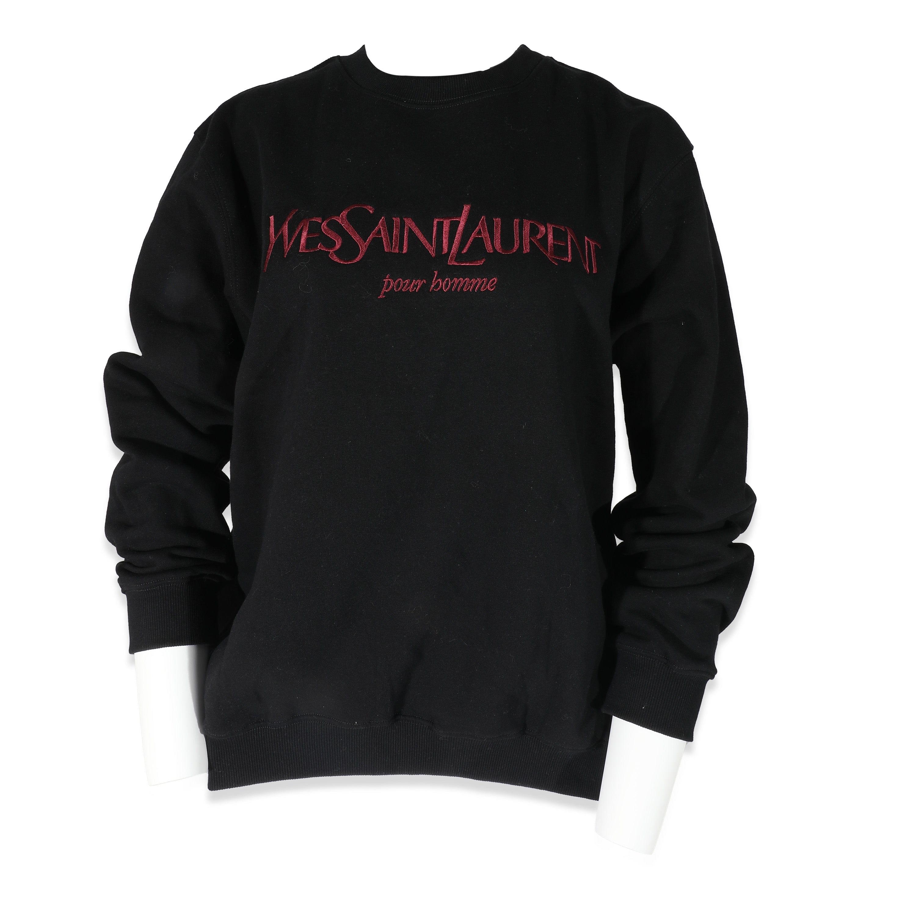 YSL YSL Sweatshirt Black M with red "Yves Saint Laurent" UKL1236