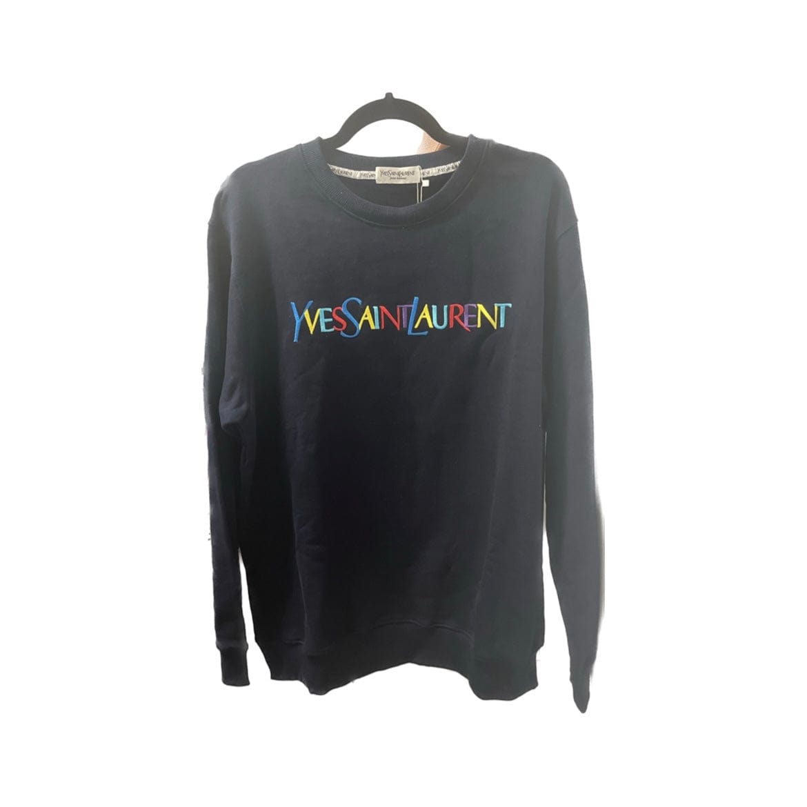 YSL YSL Sweatshirt Navy M with multi "Yves Saint Laurent" UKL1235