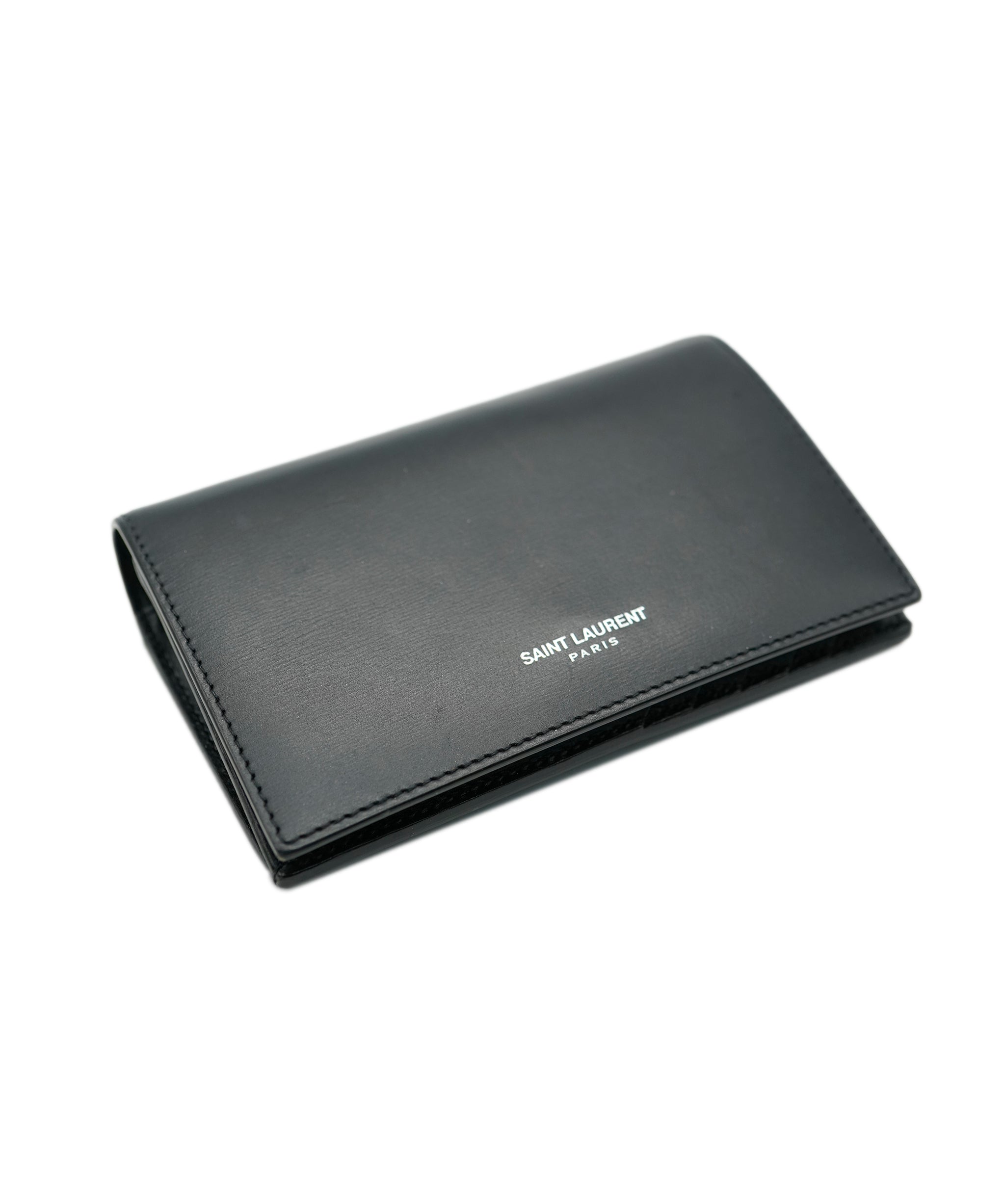 Yves Saint Laurent YSL black smooth leather cardholder / wallet - AJC0480