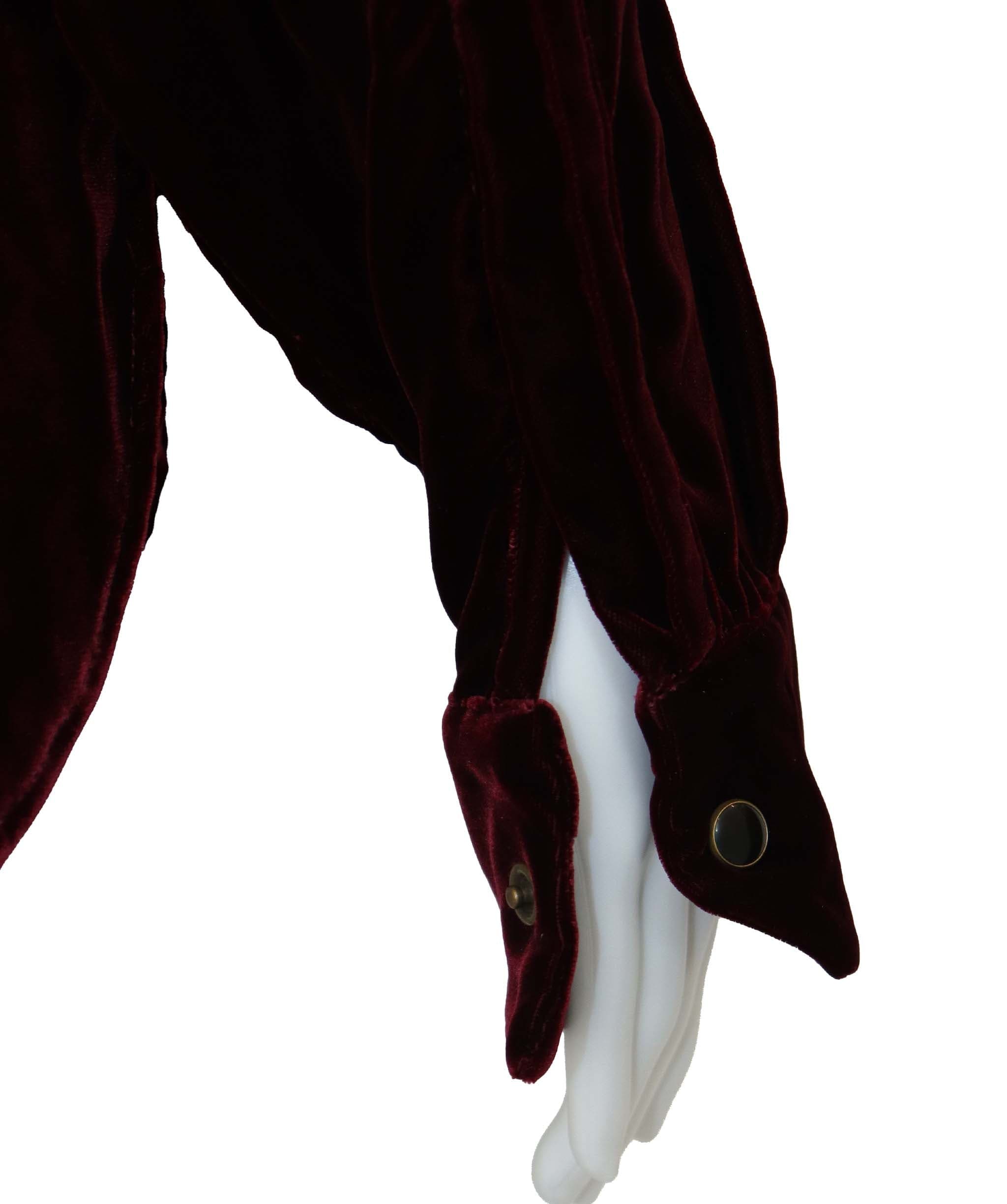 Yves Saint Laurent Saint Laurent Burgundy Suede Shirt  AGC2932