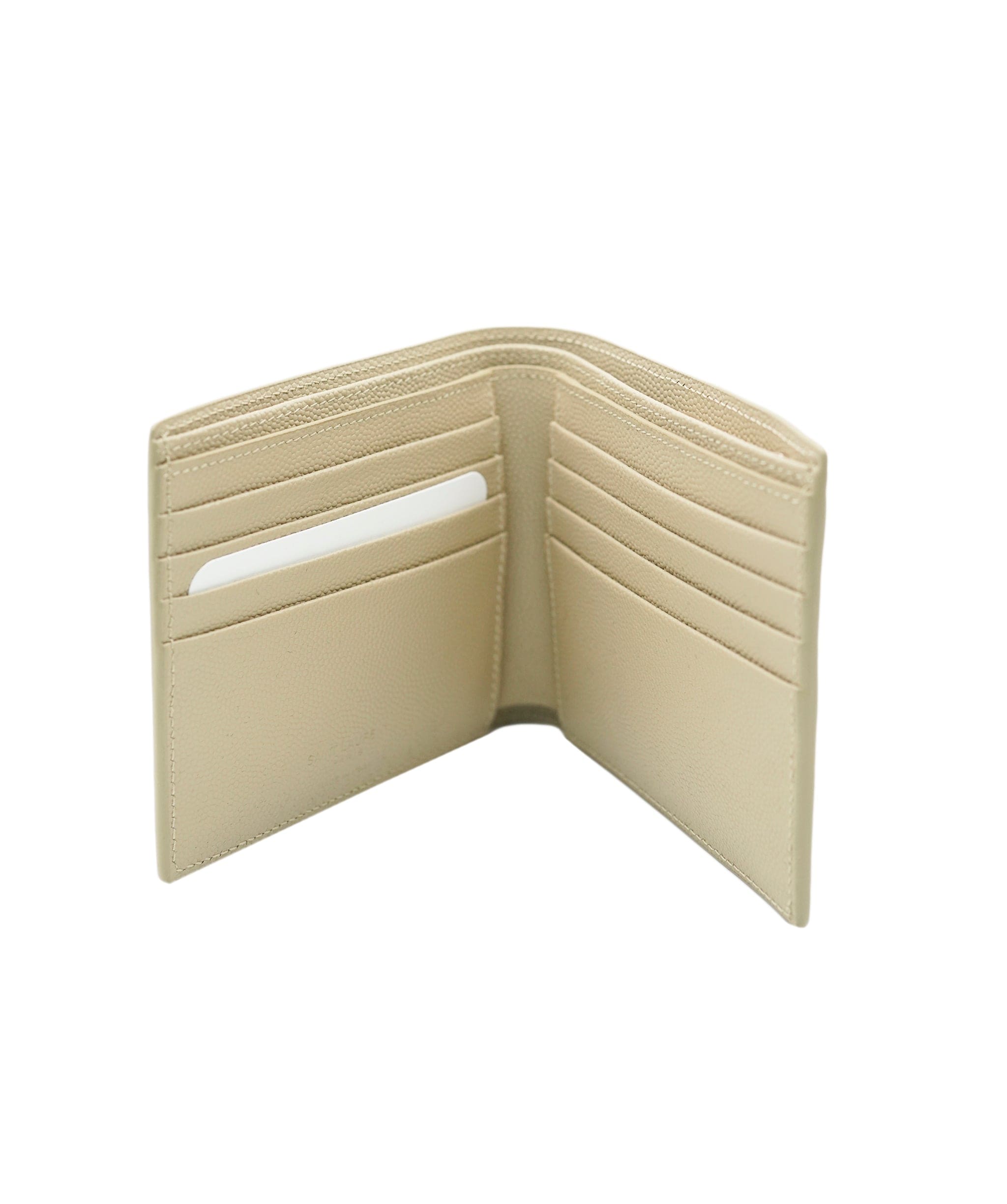 Yves Saint Laurent Saint Laurent Grain de Poudre Bifold Wallet Teak Wood AKL0019