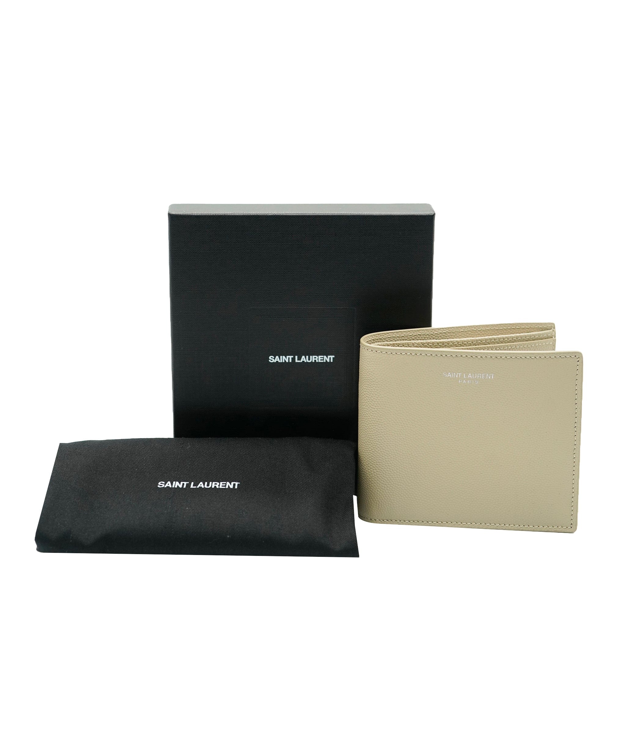 Yves Saint Laurent Saint Laurent Grain de Poudre Bifold Wallet Teak Wood AKL0019