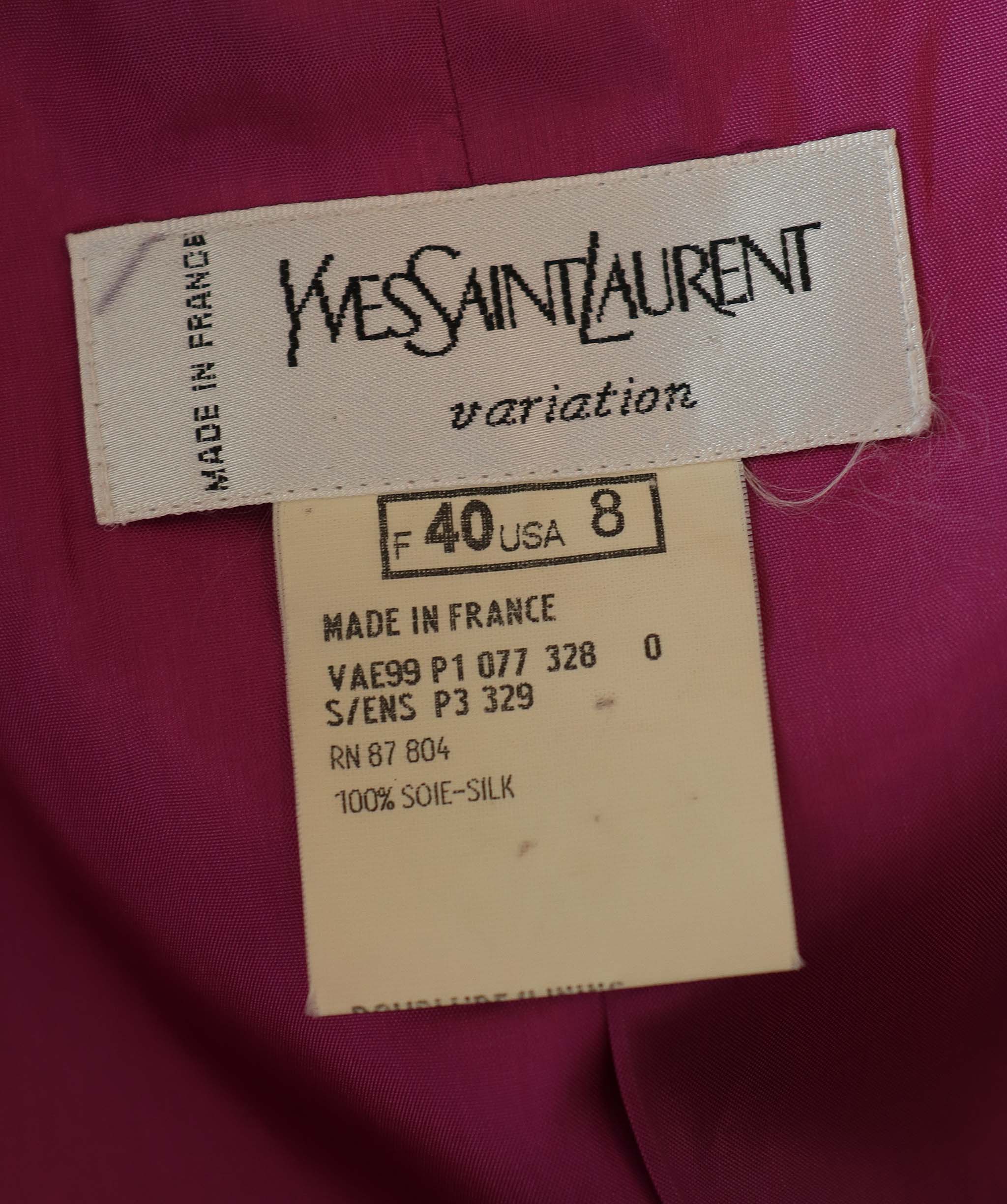Yves Saint Laurent YSL Fuschia Jacket  AGC2934