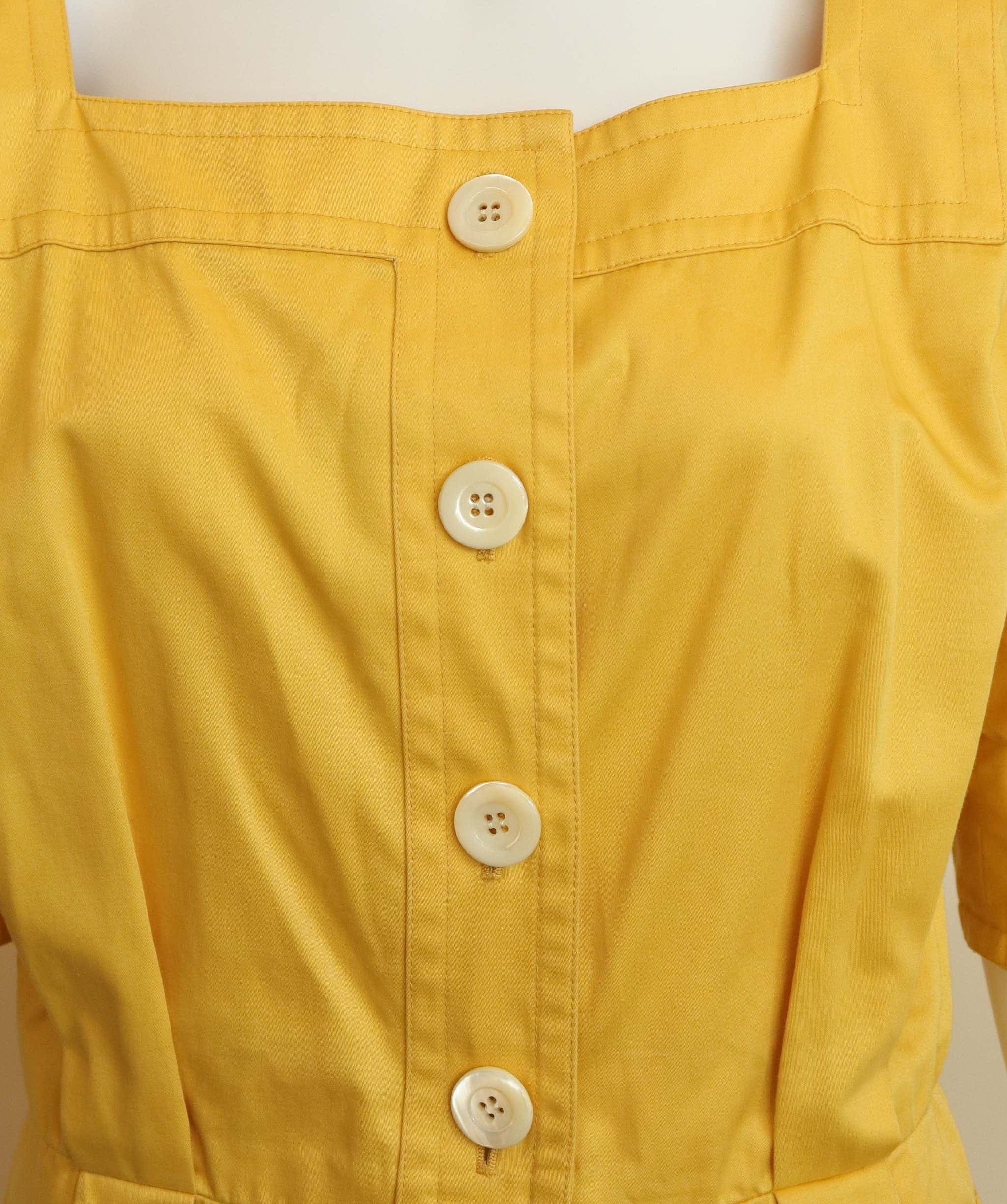 Yves Saint Laurent yves saint laurent yellow dress with white buttons  AGC2915