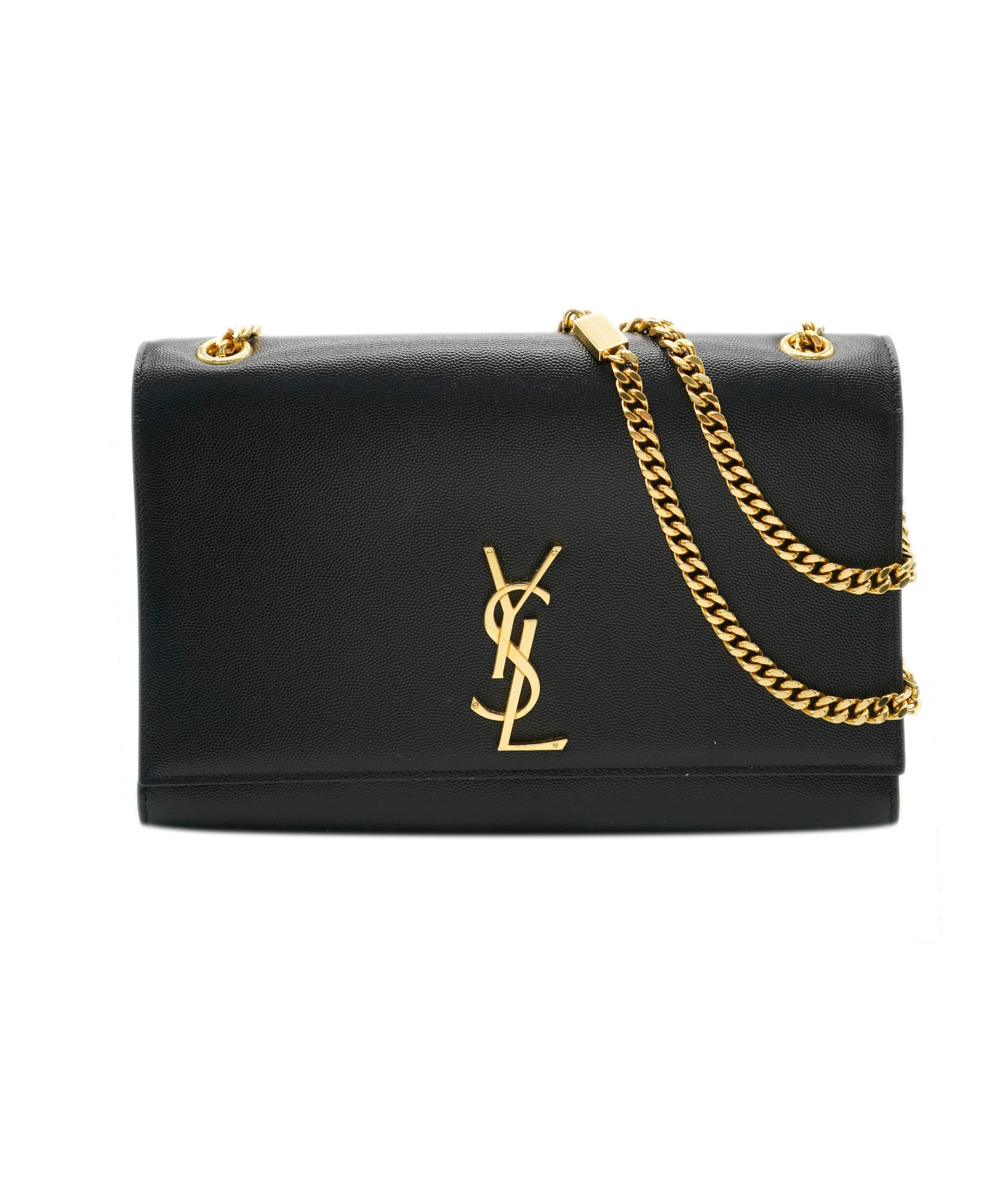 Yves Saint Laurent Saint Laurent Black Grain De Poudre Large Kate Chain ABC0686