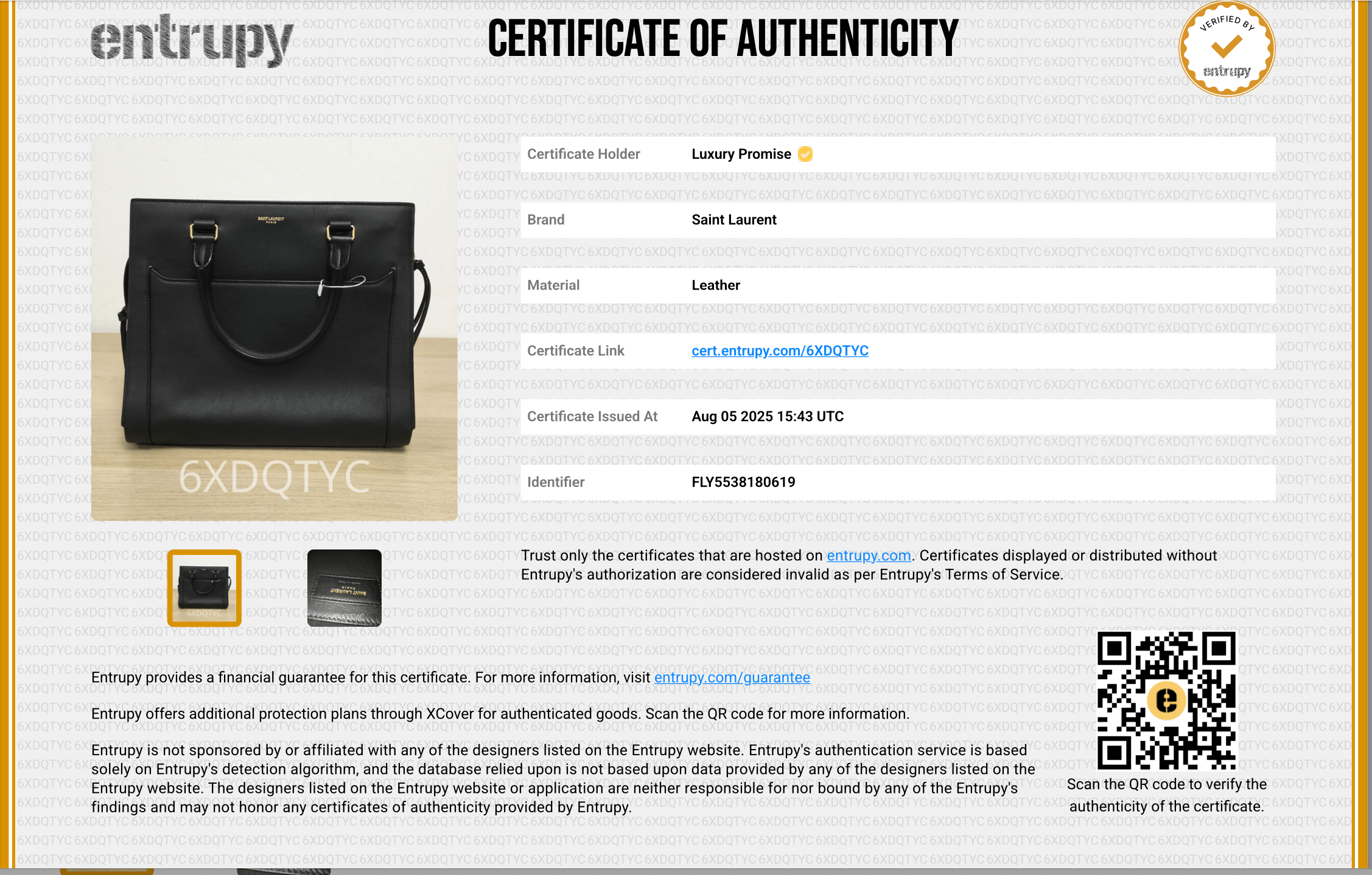 Yves Saint Laurent Saint Laurent Black Shopper Style Crossbody Bag  ALL1030