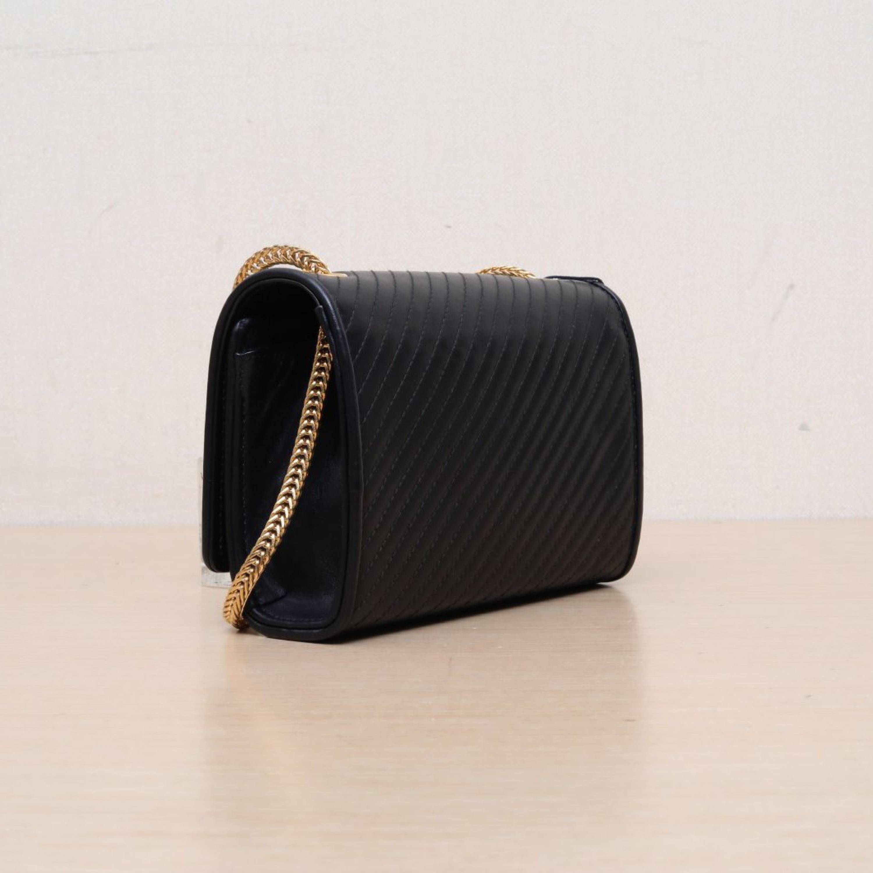 Yves Saint Laurent ""TIKTOK ORDER -MIGNONNE TIPA -TRACKING 1958474291"" Yves Saint Laurent KATE Mini 17 Tassel Black Leather C Gold BuckleNo accessories ALC3174