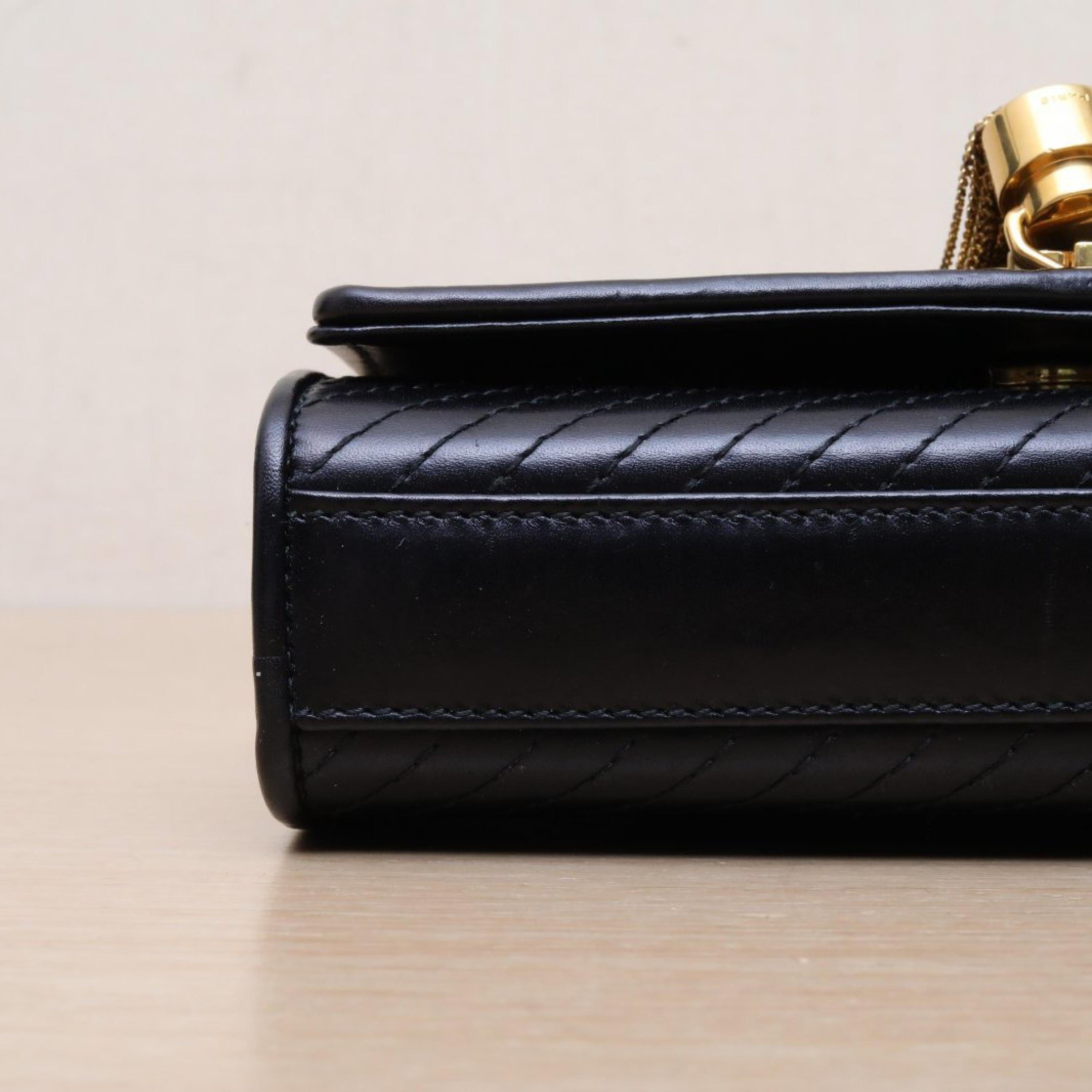 Yves Saint Laurent ""TIKTOK ORDER -MIGNONNE TIPA -TRACKING 1958474291"" Yves Saint Laurent KATE Mini 17 Tassel Black Leather C Gold BuckleNo accessories ALC3174