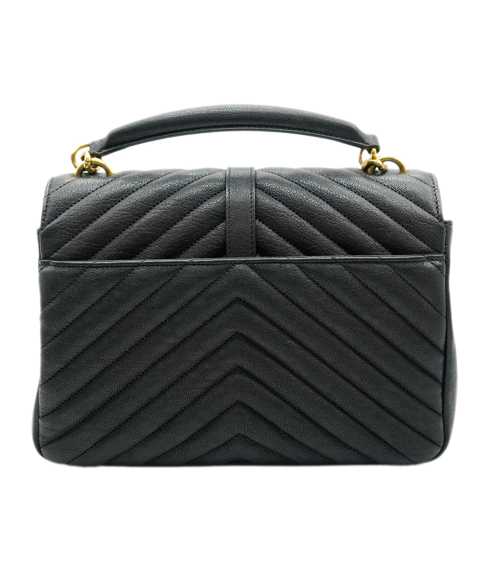 Yves Saint Laurent YSL black chevron college bag  - AJC0445