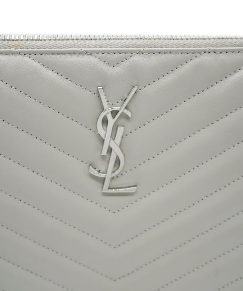 YSL Grey Chevron Clutch Bag ALC0929 LuxuryPromise