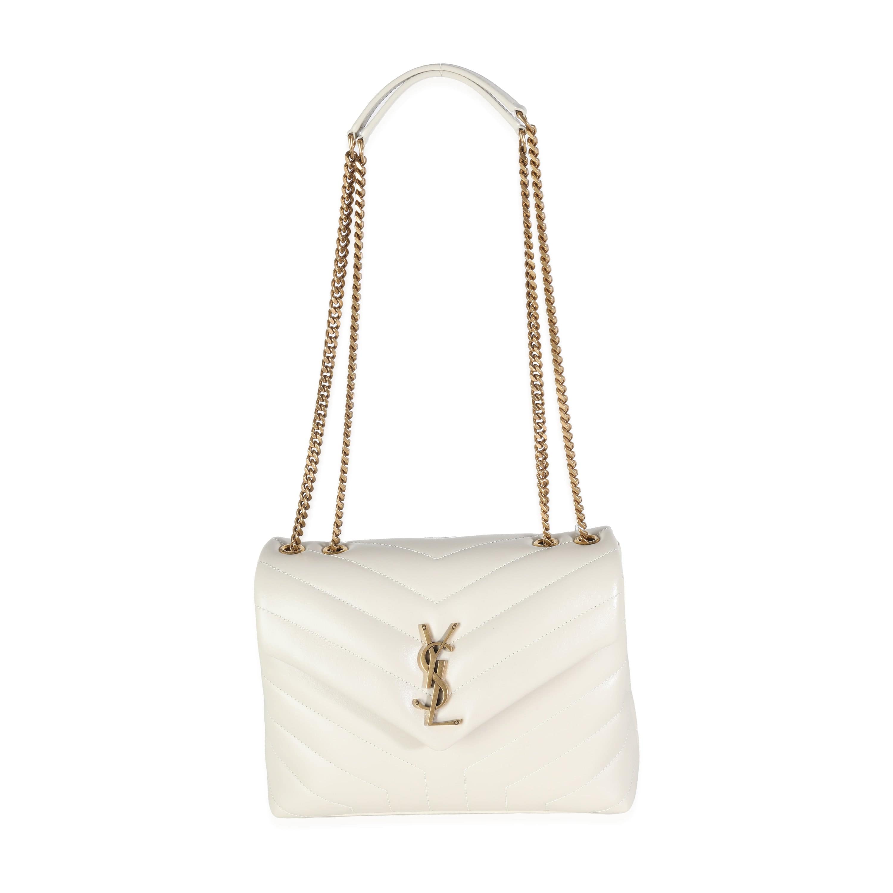 Yves Saint Laurent YSL Lou Lou Small Blanc Cream Leather GHW ULC1061