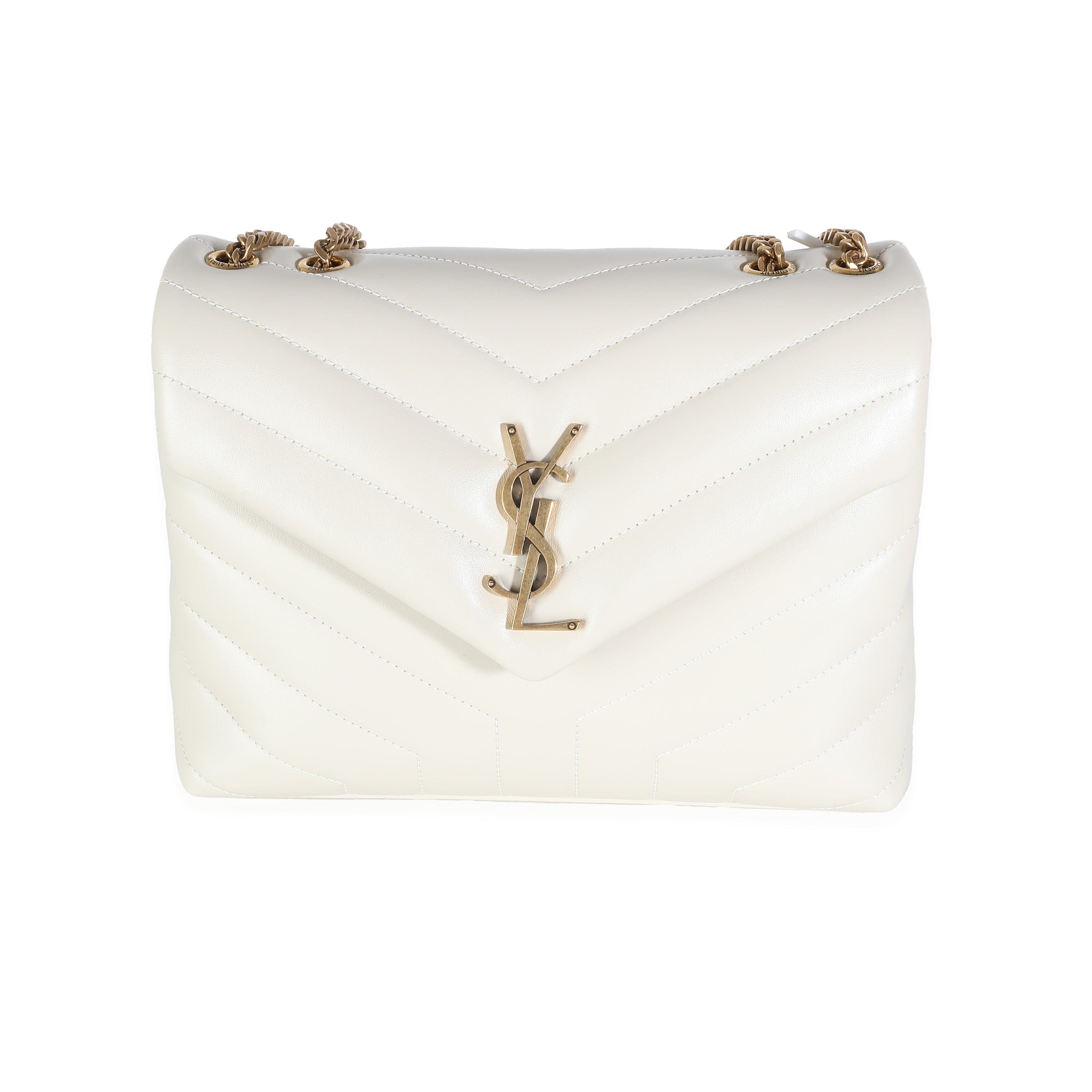 Yves Saint Laurent YSL Lou Lou Small Blanc Cream Leather GHW ULC1061