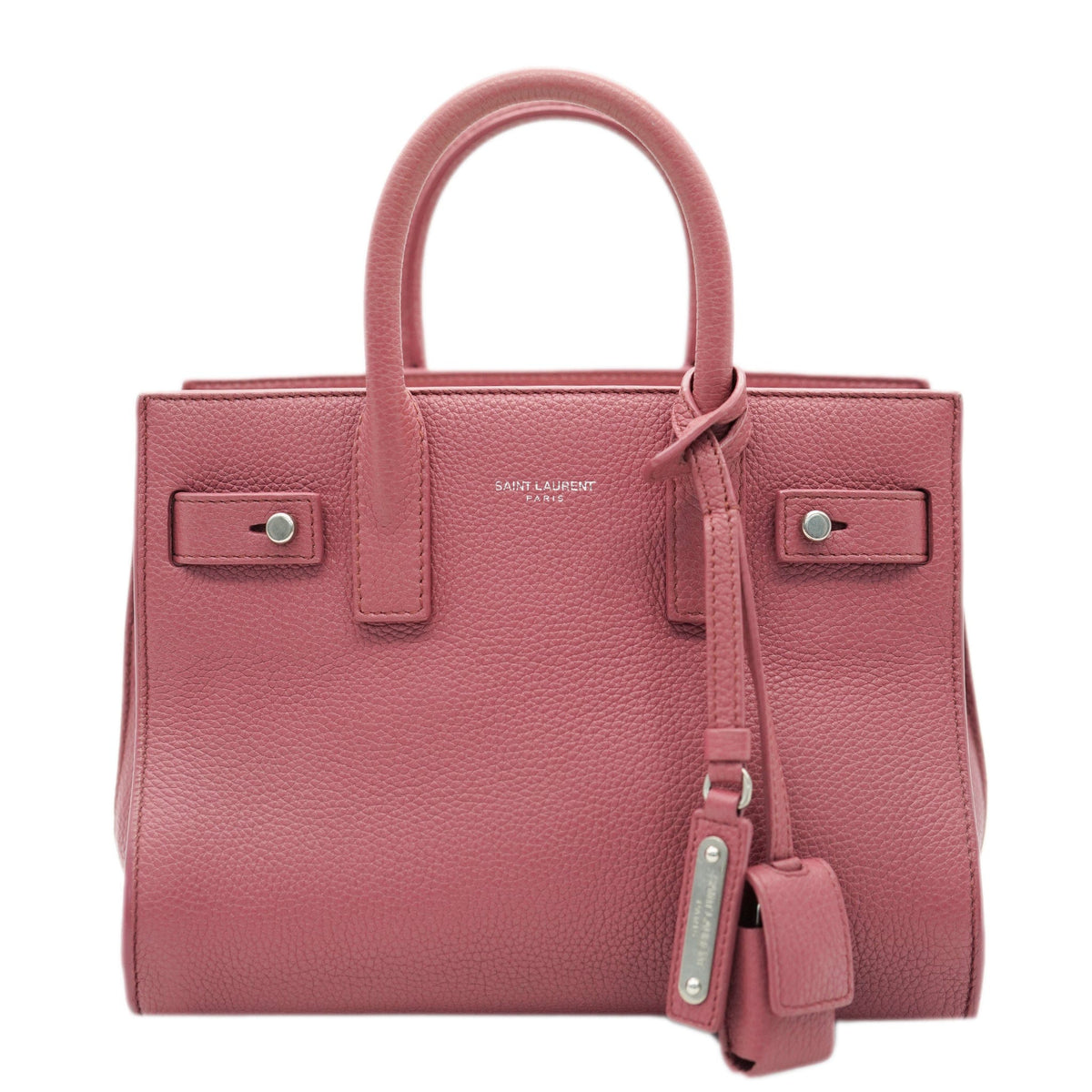 YSL Small Pink Grained Leather Sac De Jour Bag PHW AGC1722