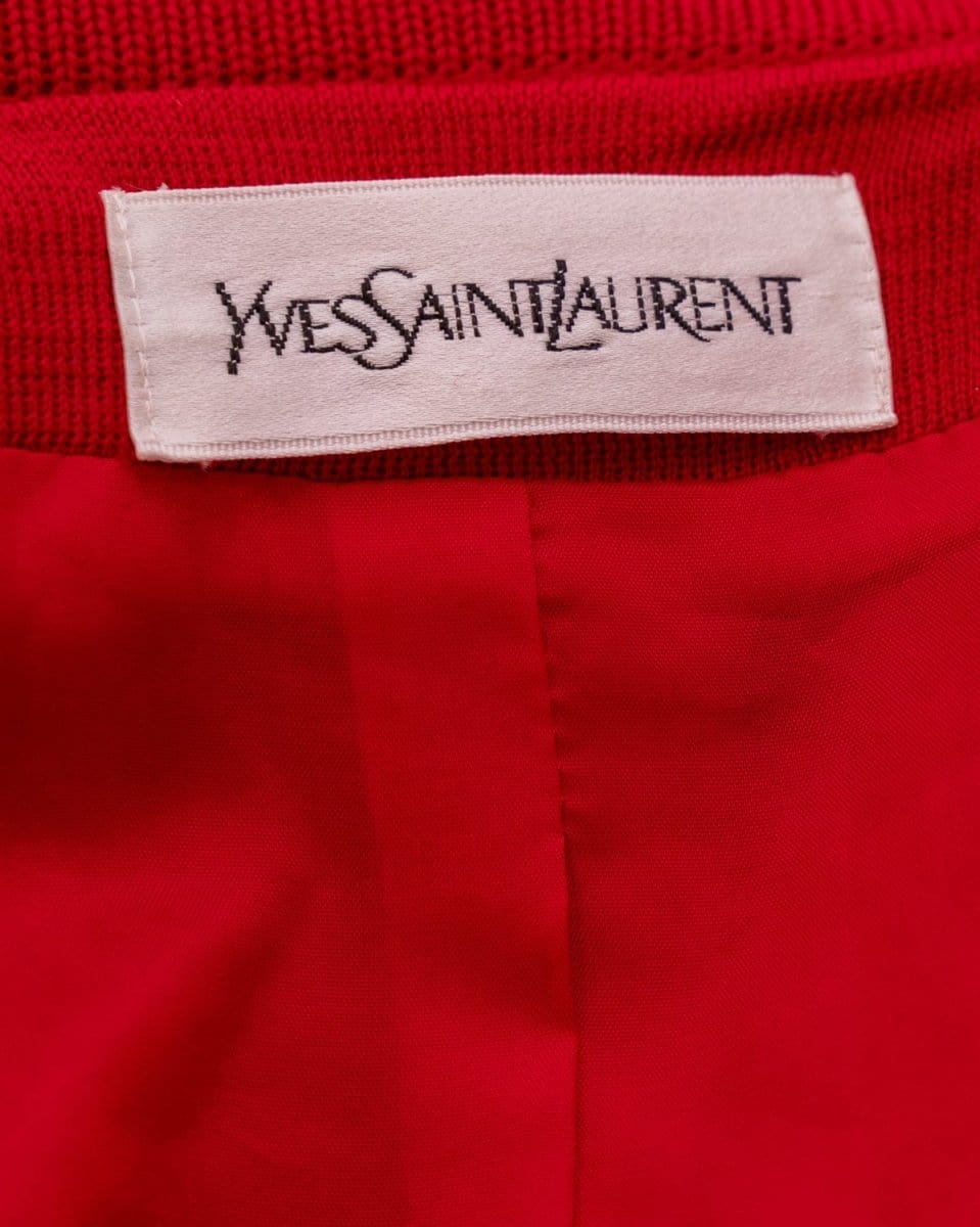 13. Lp x christos Vintage Yves Saint Laurent Red Knit Long Jacket - ASL2319
