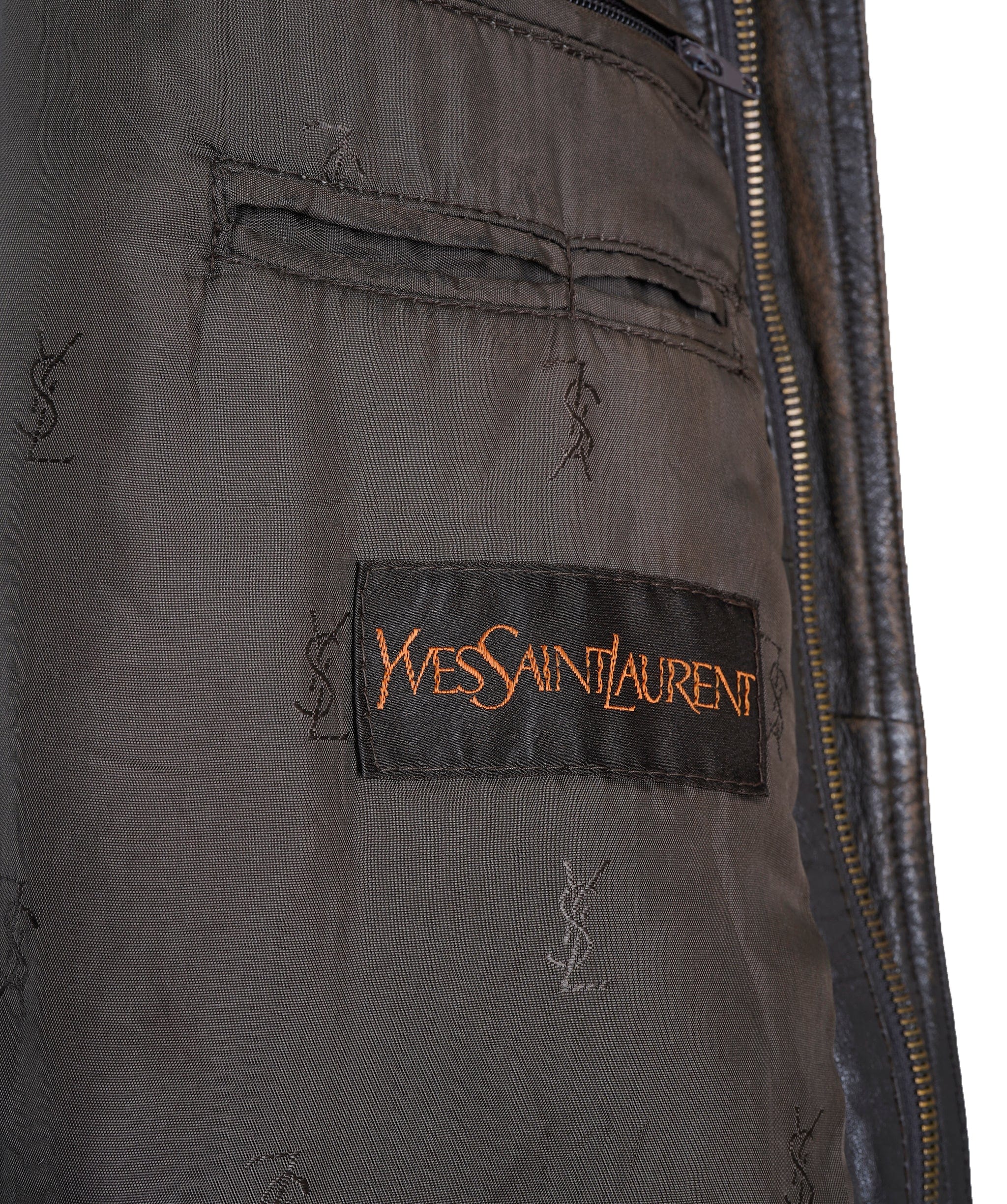 Yves Saint Laurent Men Yves Saint Laurent Leather Jacket Vintage 90's 27 EU54S UK/US44S VAP103 ASL9775