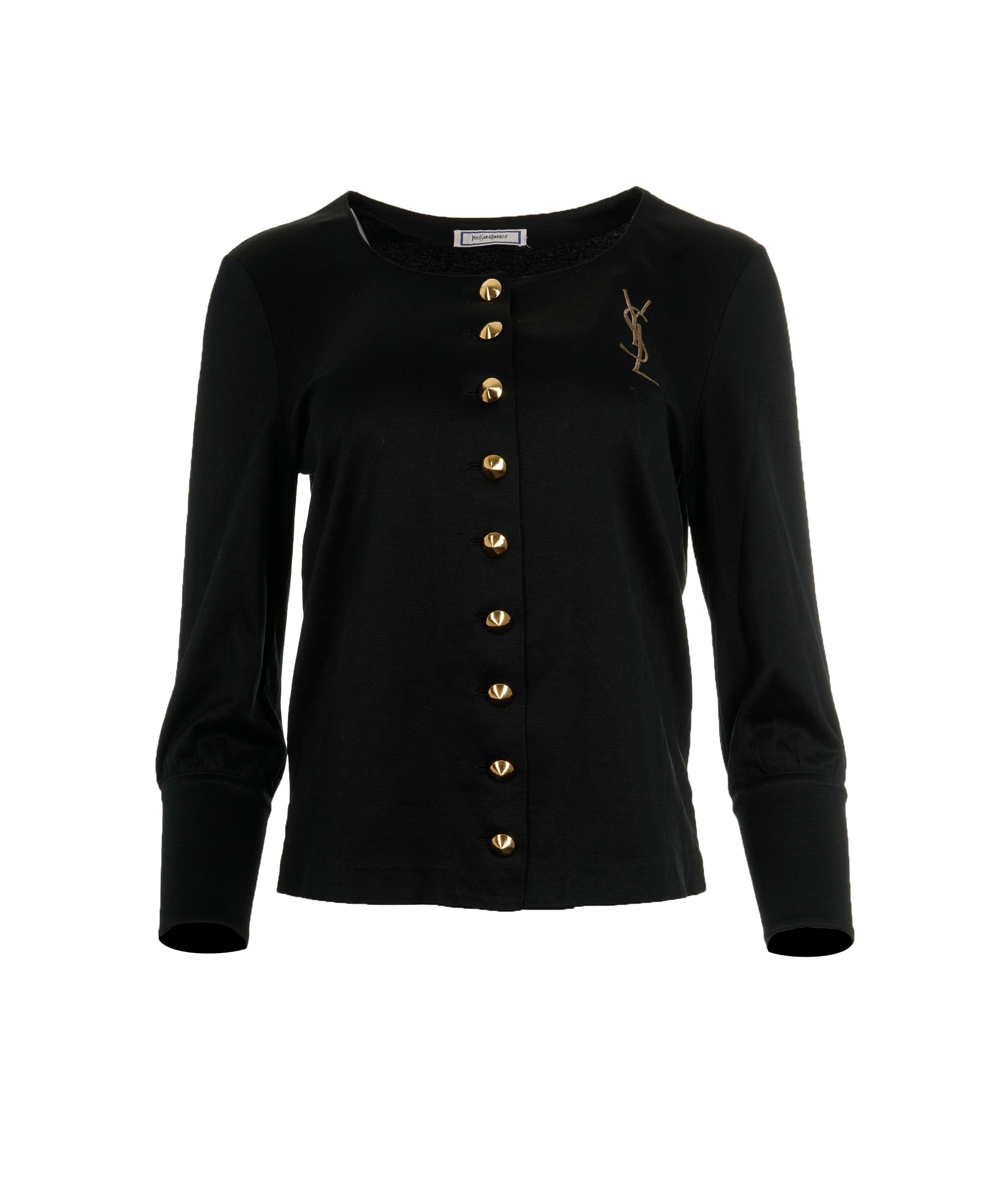 Yves Saint Laurent YSL Big Logo Cotton Cardigan Black ASL9292