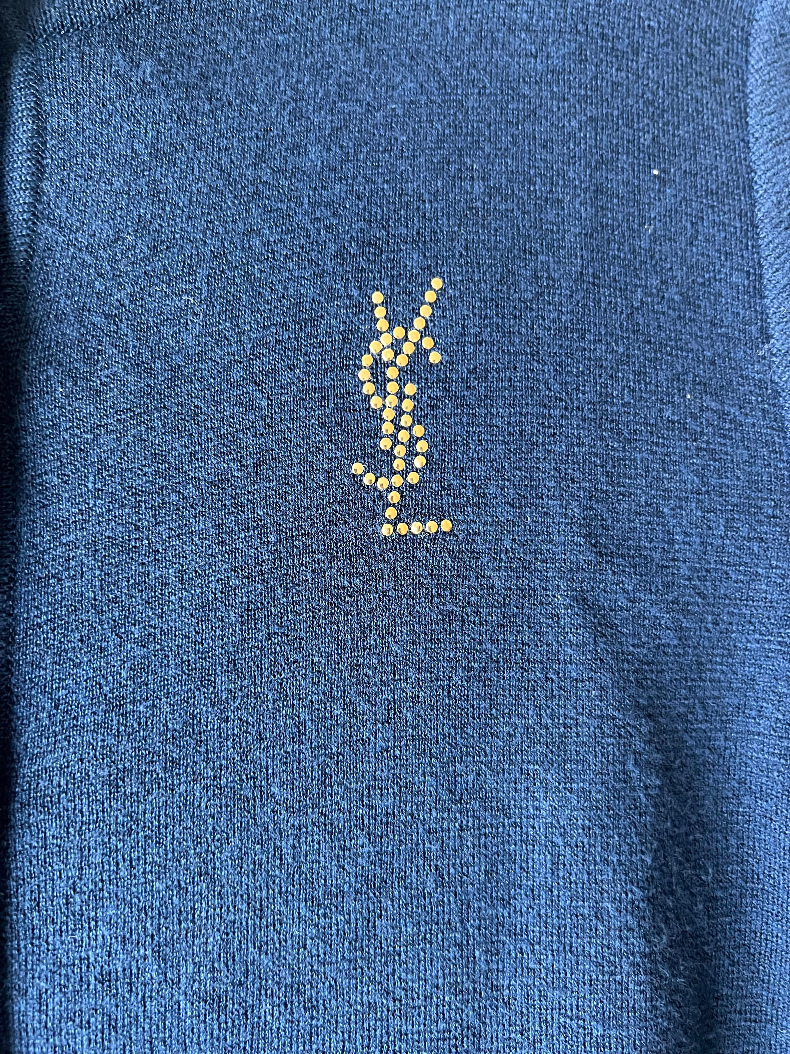 Yves Saint Laurent ***YSL Dots Logo Cardigan Navy ASL9623