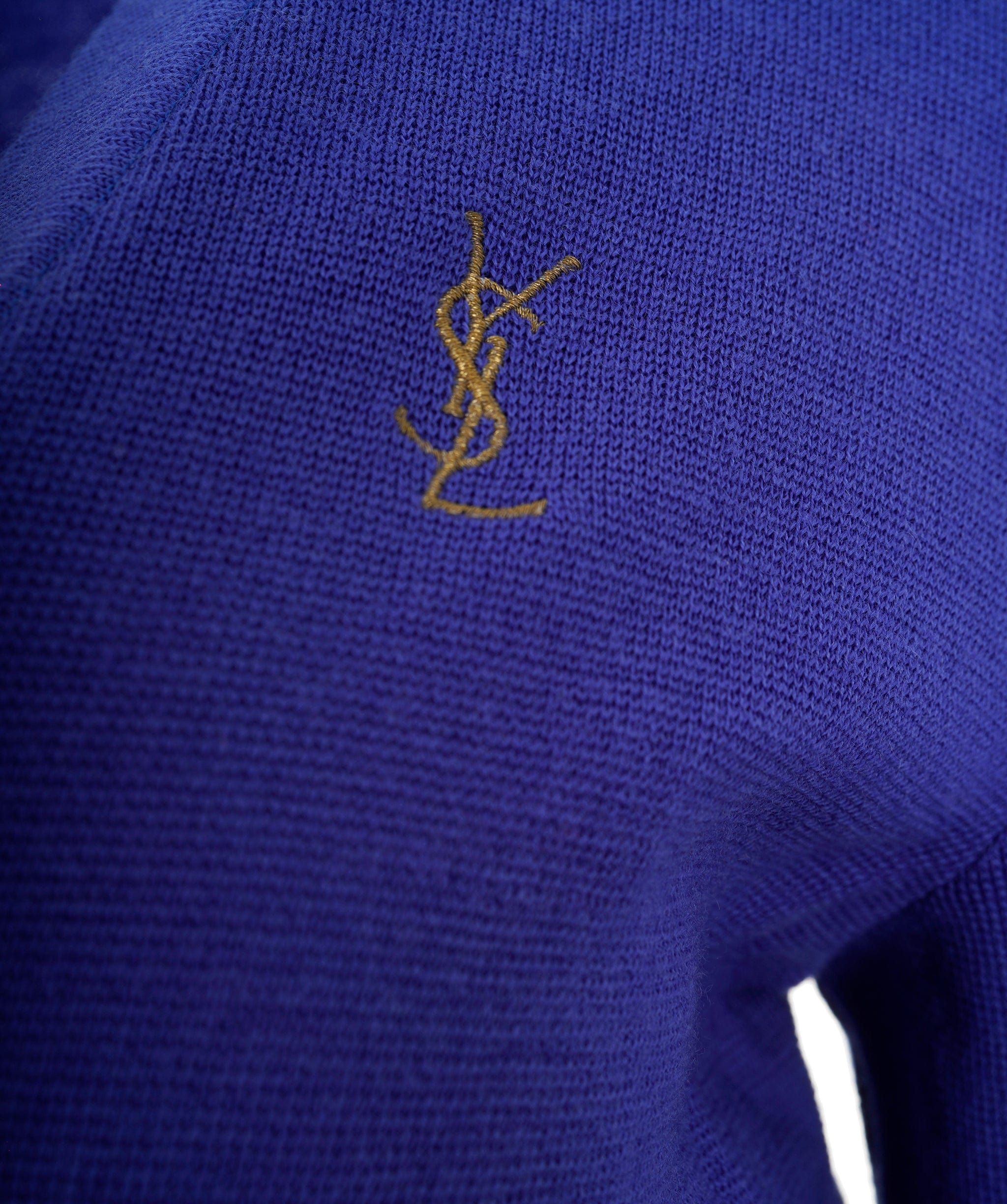 Yves Saint Laurent YSL Logo Cardigan Blue ASL8872