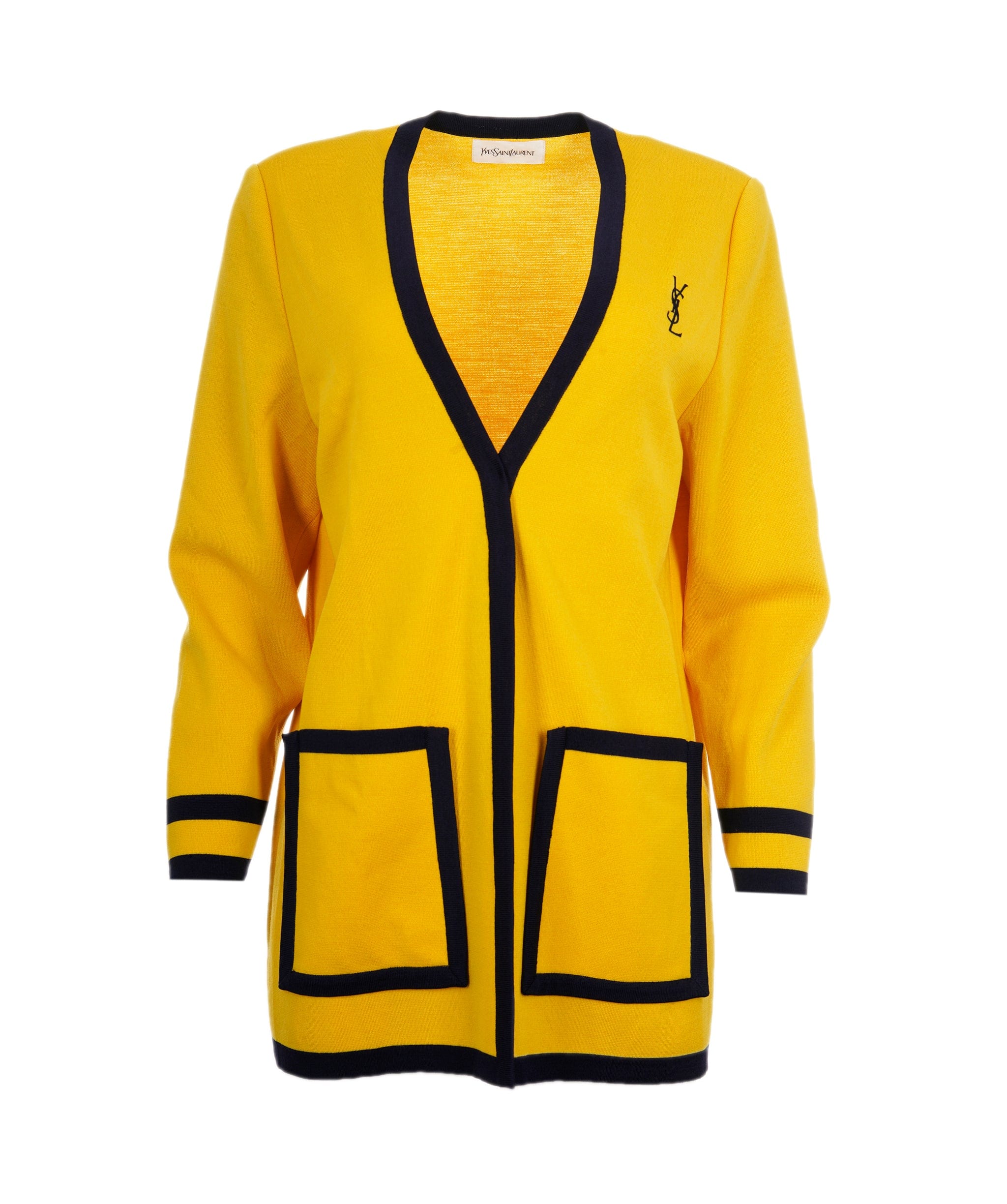 Yves Saint Laurent YSL Logo Cardigan yellow ASL8607