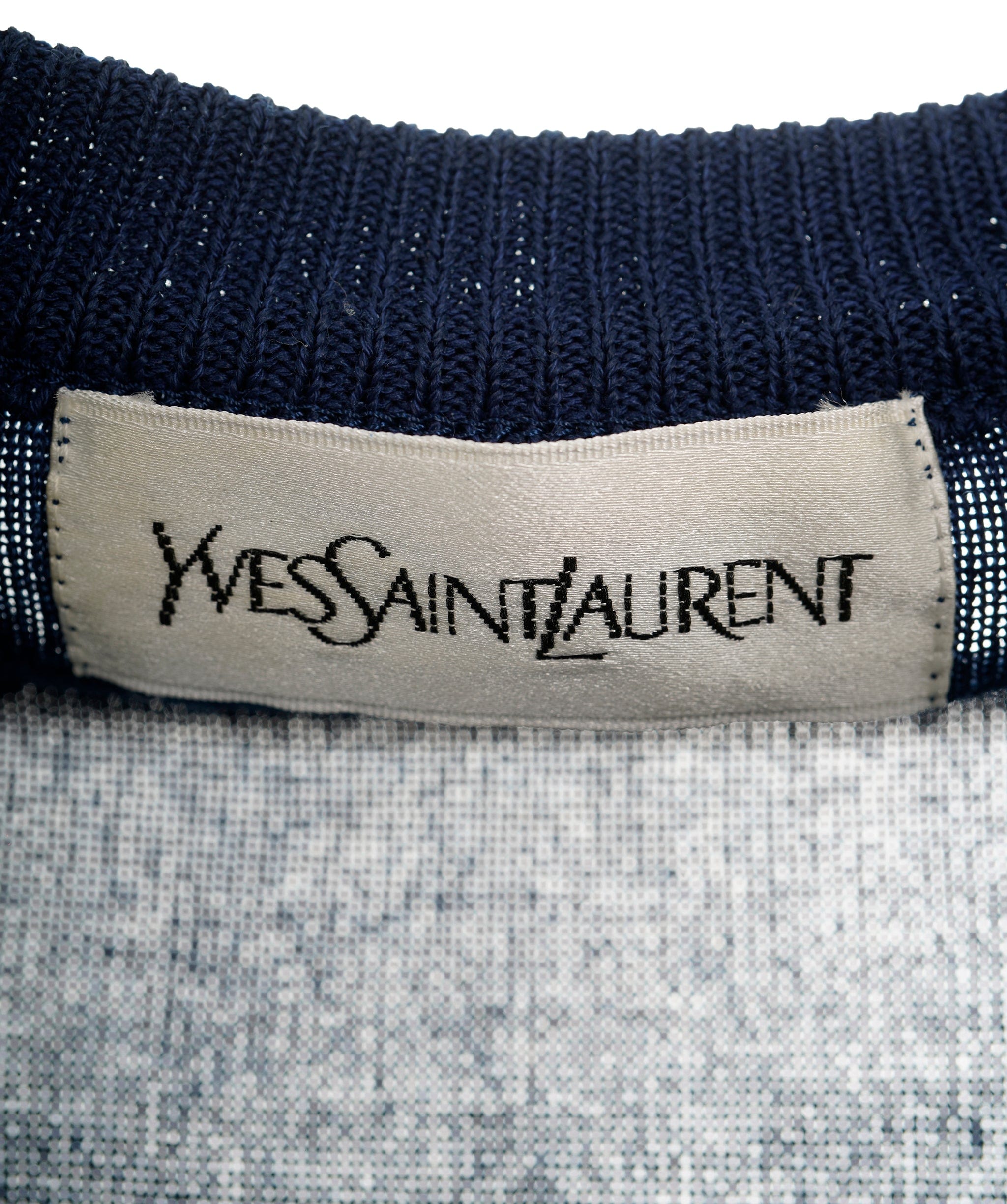 Yves Saint Laurent YSL Summer Knit Top Navy ASL8877