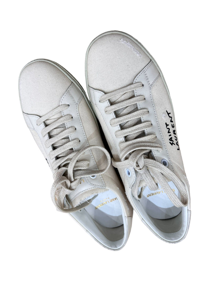 Yves Saint Laurent YSL White Sneakers Sz38.5 SYCA087