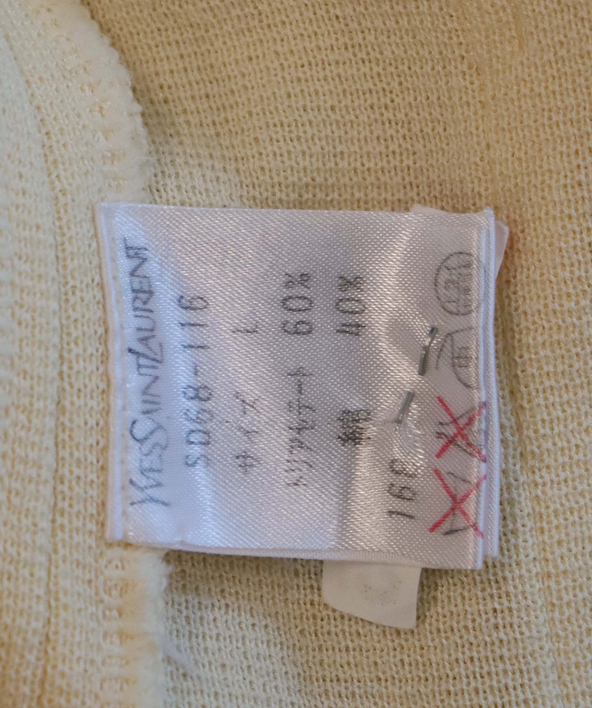 Yves Saint Laurent YSL Logo Cardigan Cream  DXBS6049