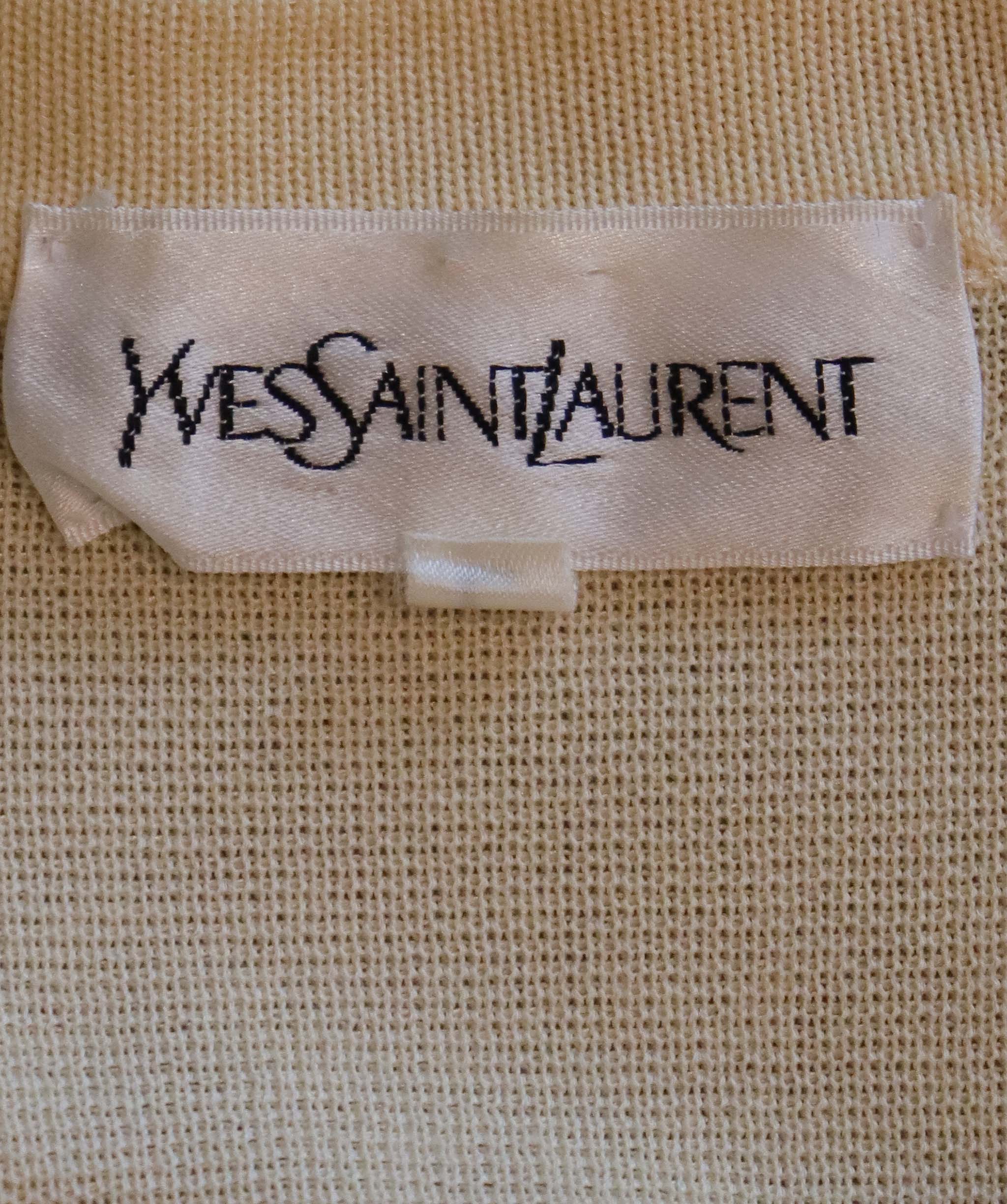 Yves Saint Laurent YSL Logo Cardigan Cream  DXBS6049