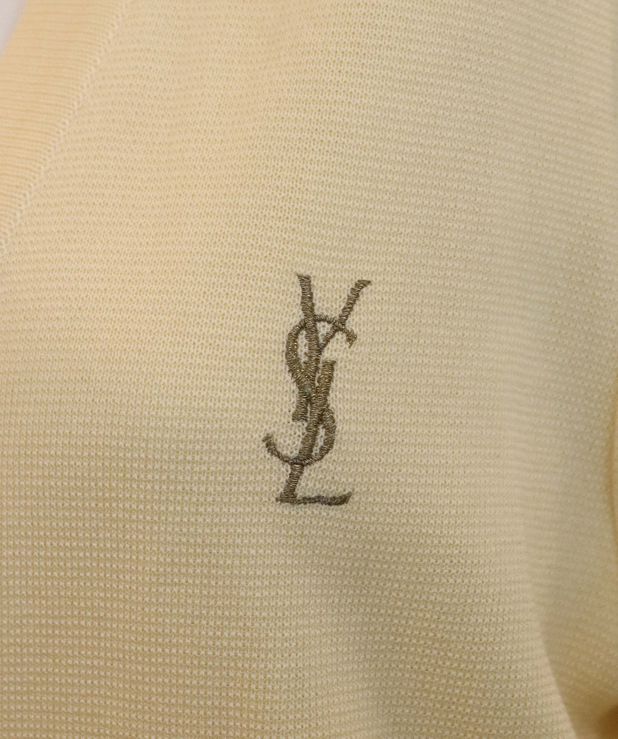 Yves Saint Laurent YSL Logo Cardigan Cream  DXBS6049
