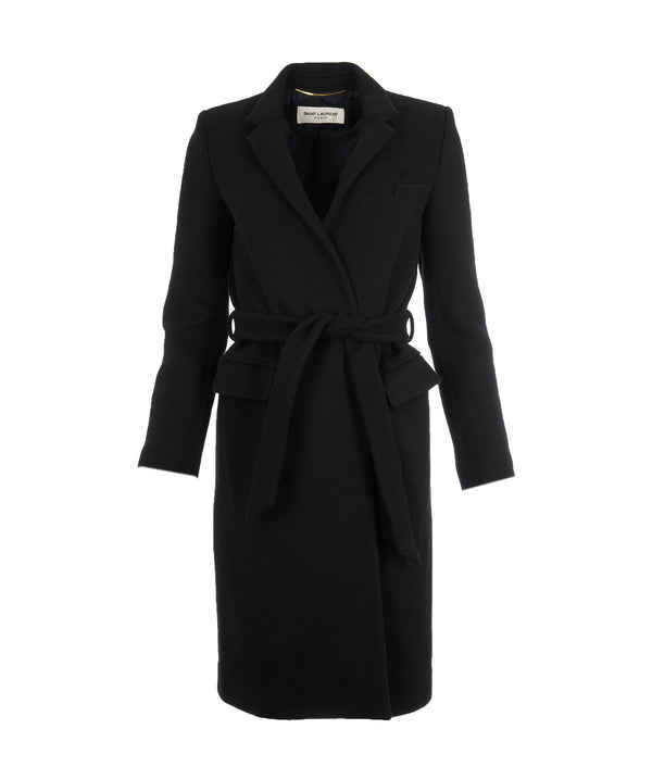 Yves Saint Laurent Saint Laurent Black Wool Coat  ALL0570