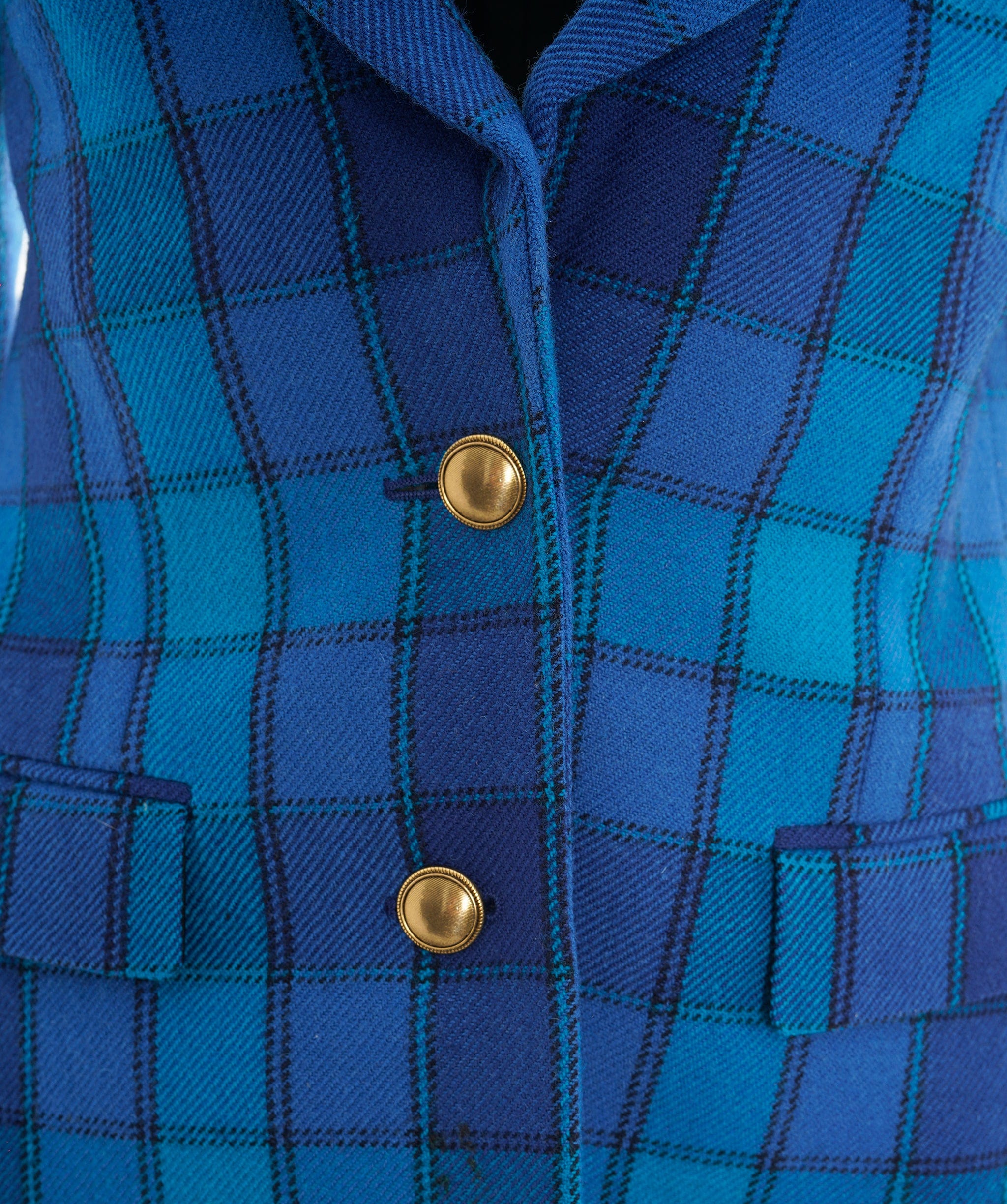 Yves Saint Laurent Saint Laurent Blue Checked Style Tweed Blazer RRP £2200 ALC2967