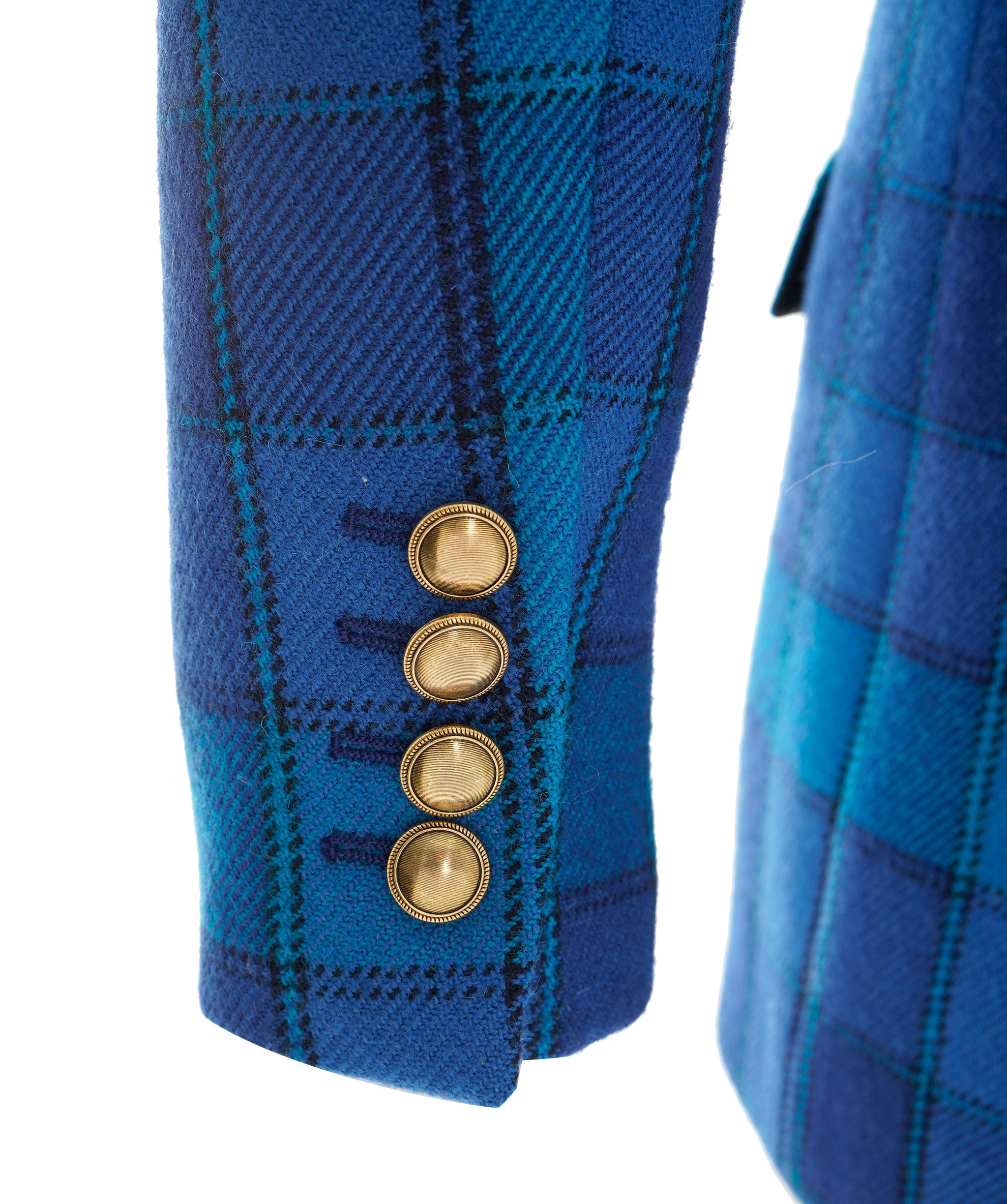 Yves Saint Laurent Saint Laurent Blue Checked Style Tweed Blazer RRP £2200 ALC2967
