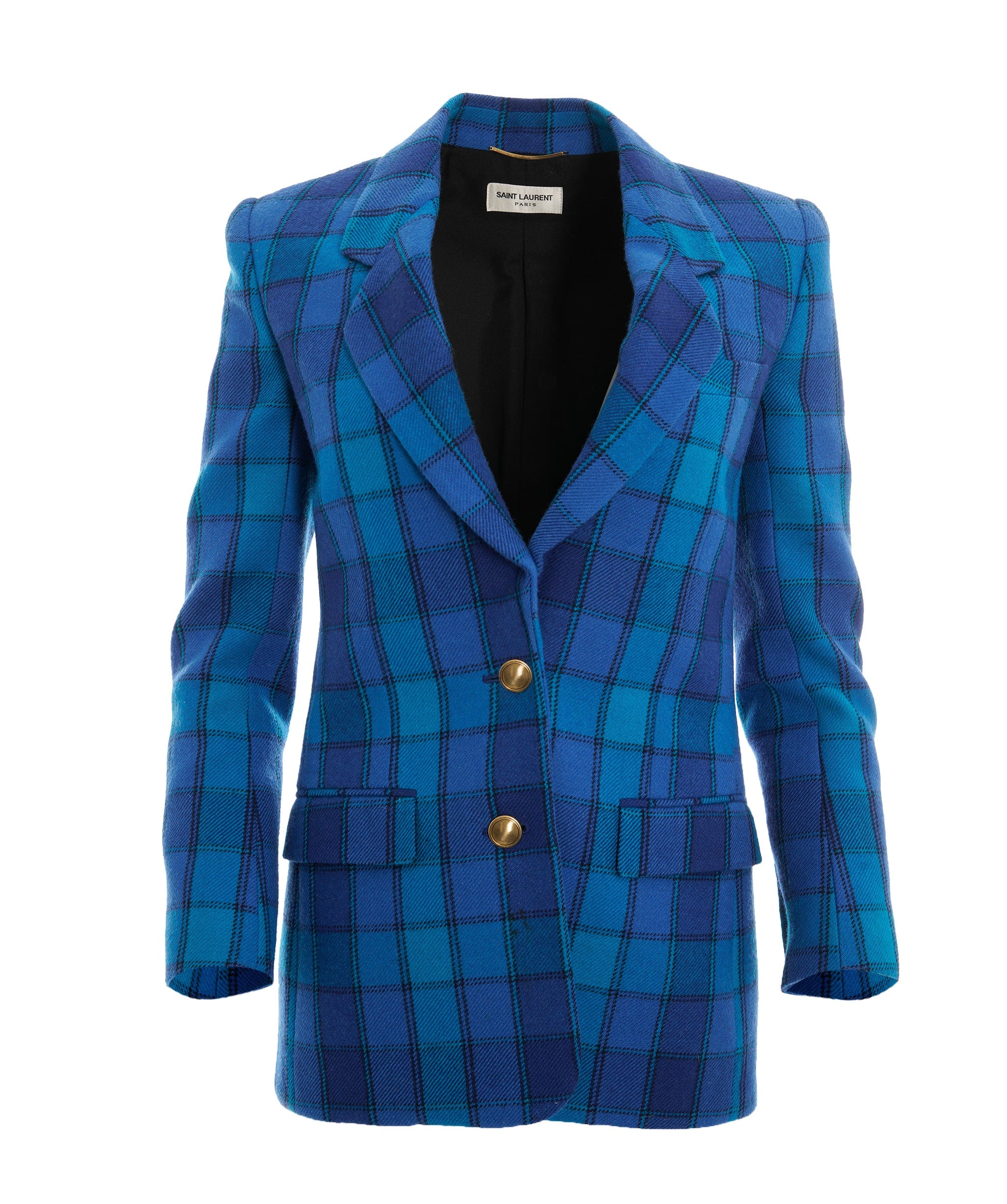 Yves Saint Laurent Saint Laurent Blue Checked Style Tweed Blazer RRP £2200 ALC2967