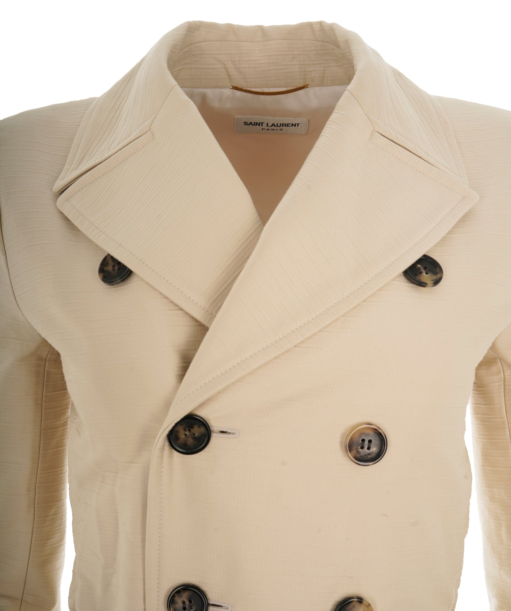 Yves Saint Laurent Saint Laurent Ivory Belted Trench Coat for Timeless Elegance ALC2434