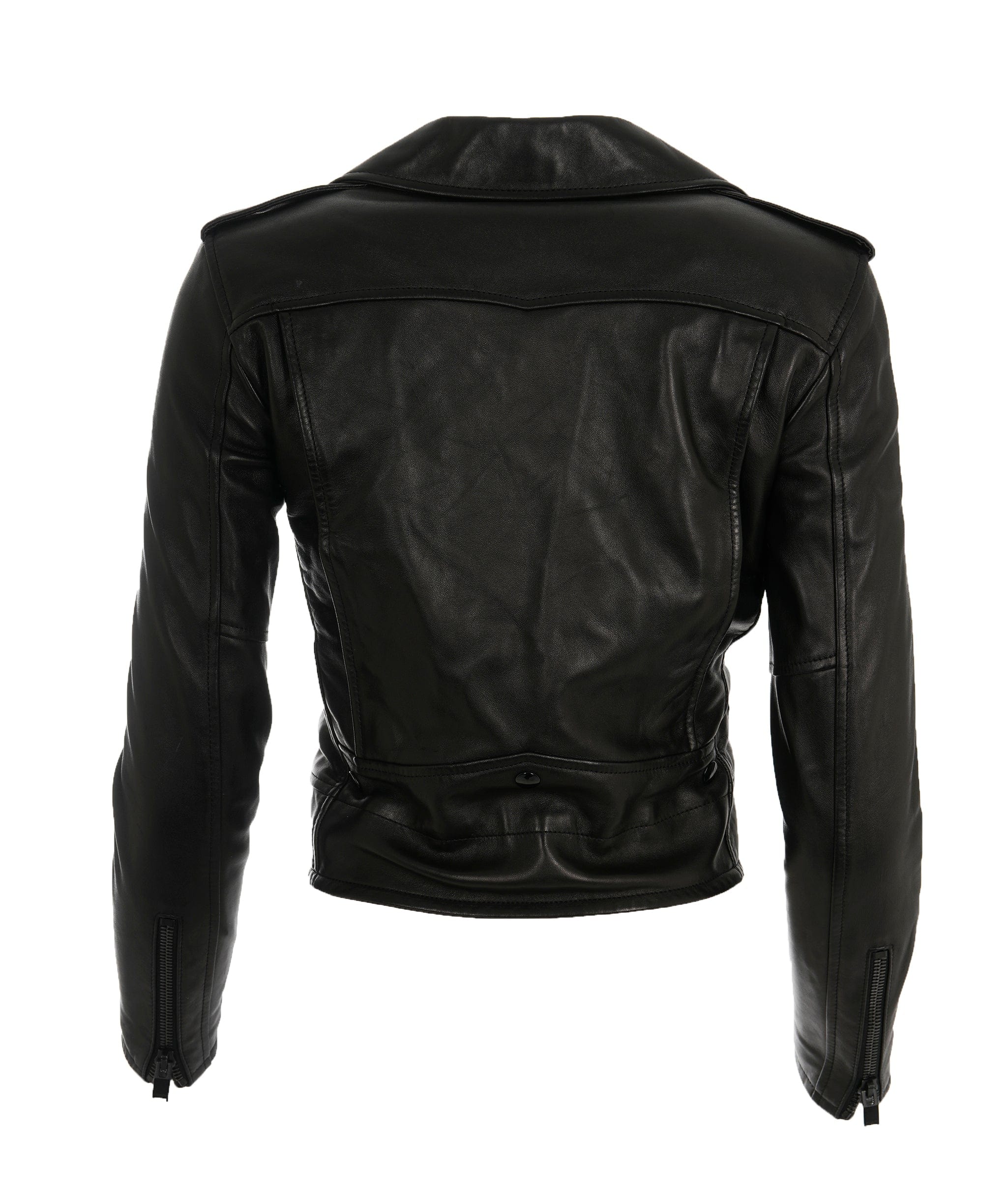 Yves Saint Laurent Saint Laurent – Signature Black Lambskin Leather Biker Jacket ALC2420