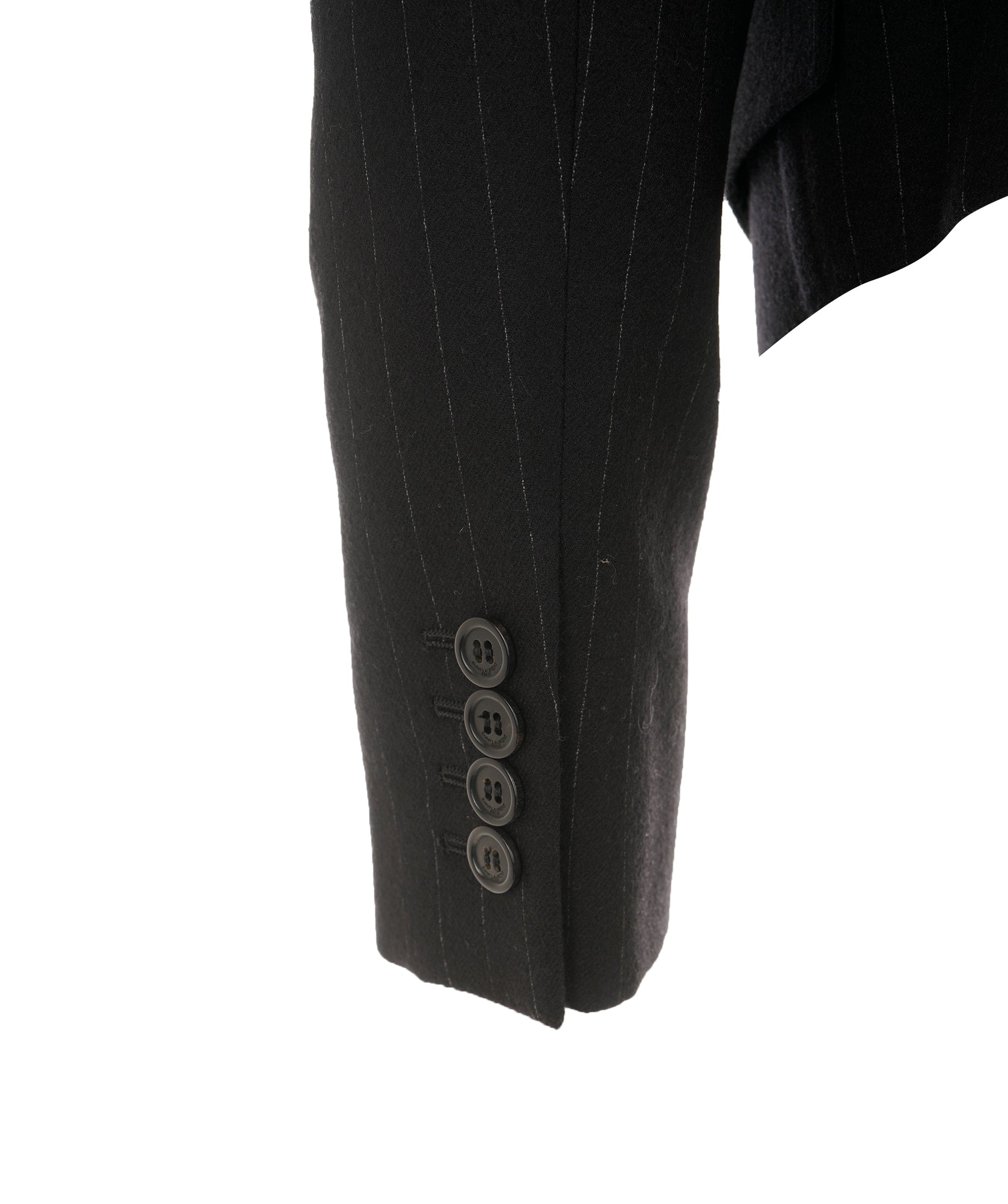 Yves Saint Laurent Saint Laurent Striped Detail Cropped Shoulder Padded Blazer ALC2618